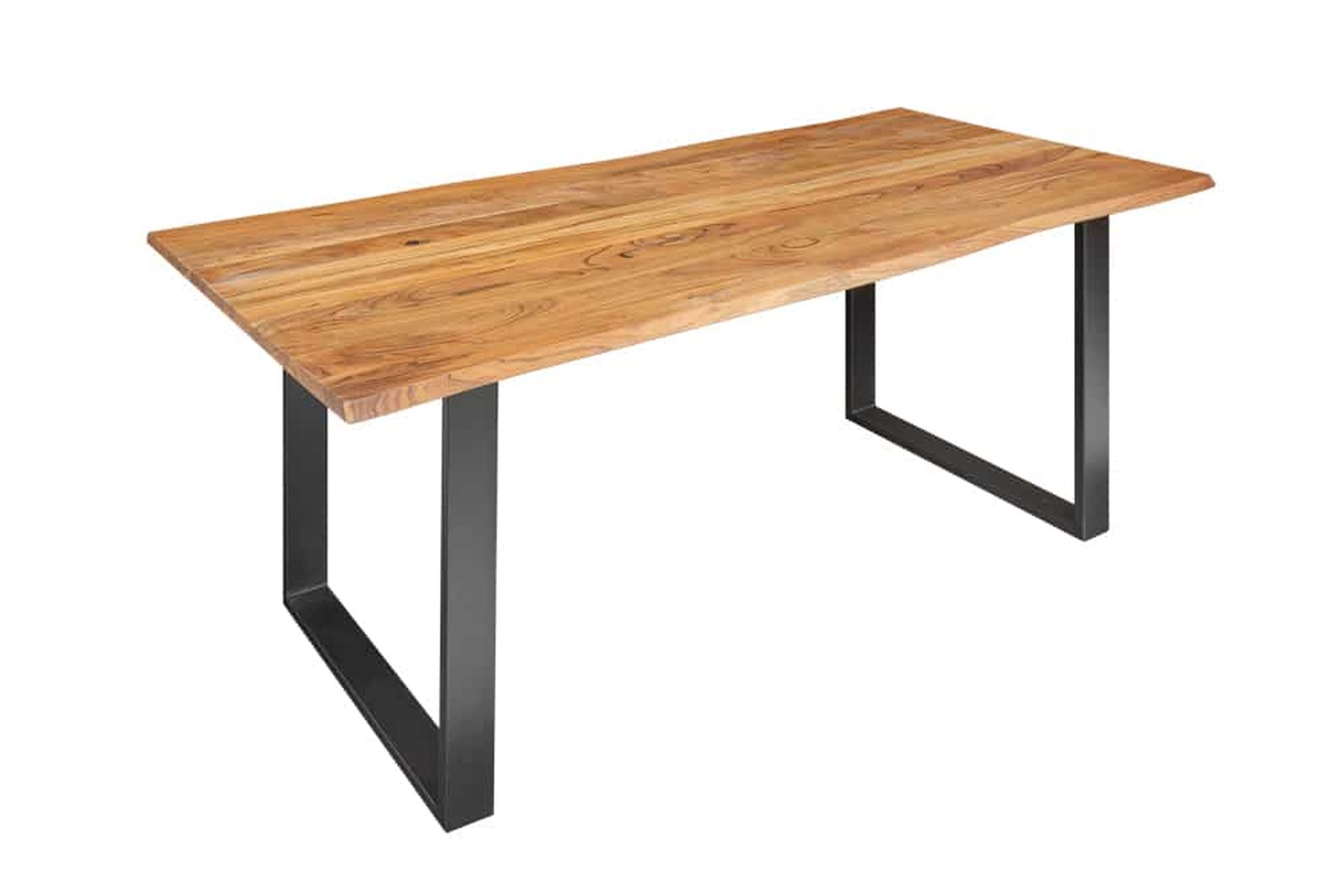 Table de salle à manger en bois d'acacia et métal avec arête d'arbre 180 x 90 cm