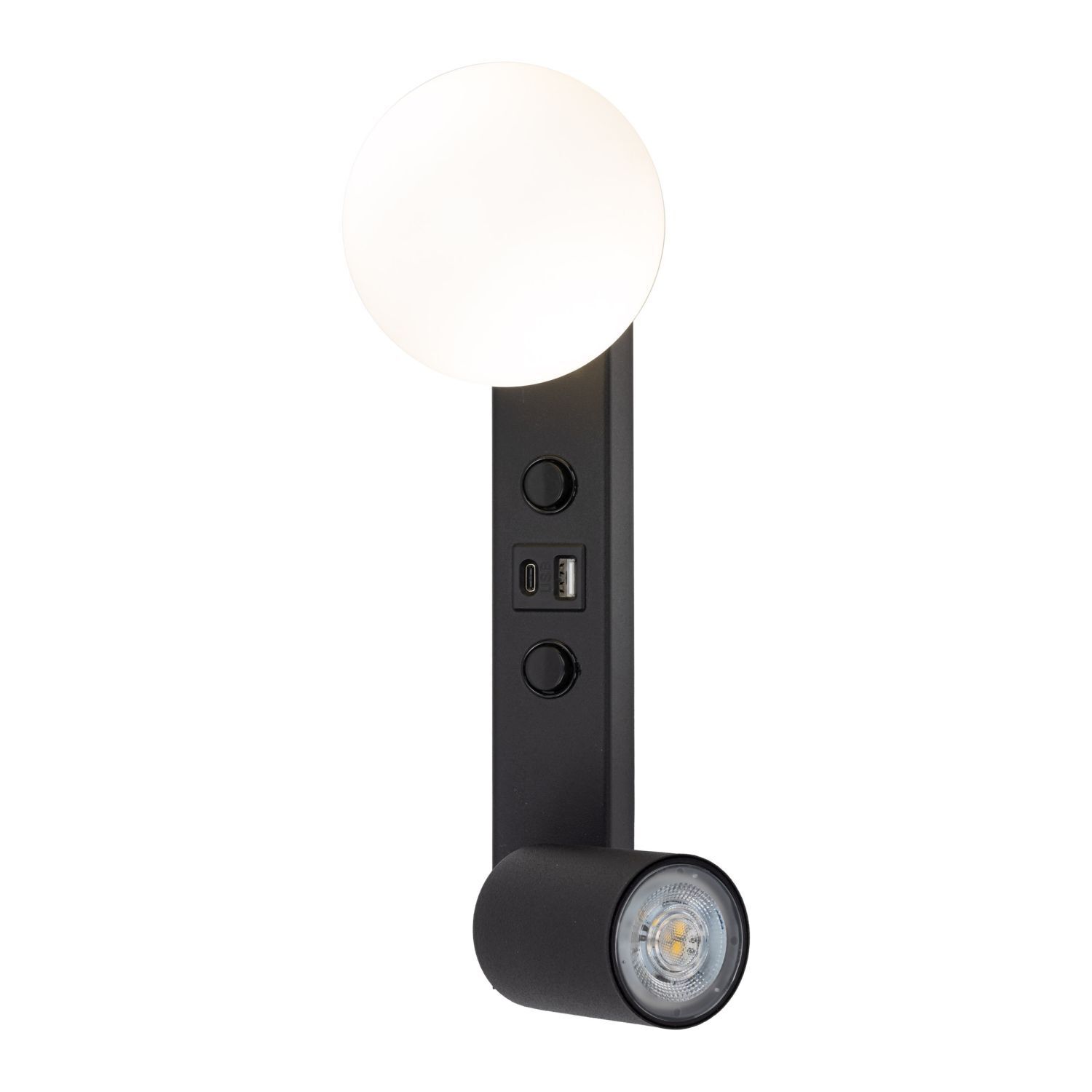 Applique murale rechargeable USB Interrupteur GU10 + G9 Verre Métal Lampe, Beleuchtung