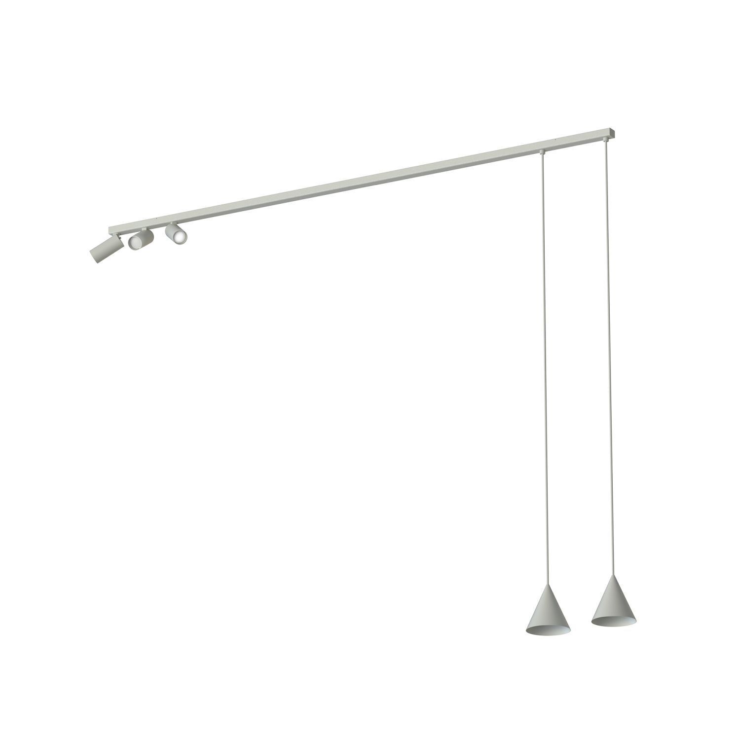 Bewegliche Pendelleuchte Metall Seidengrau GU10 160 cm