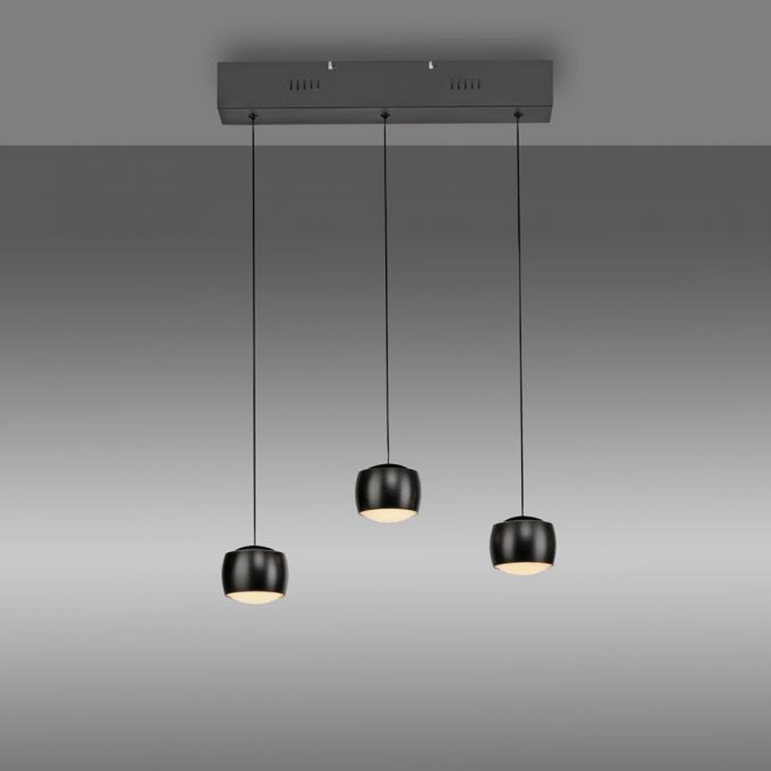 LED Pendelleuchte Metall warmweiß 60 cm 800 lm Schwarz Lampe, Beleuchtung