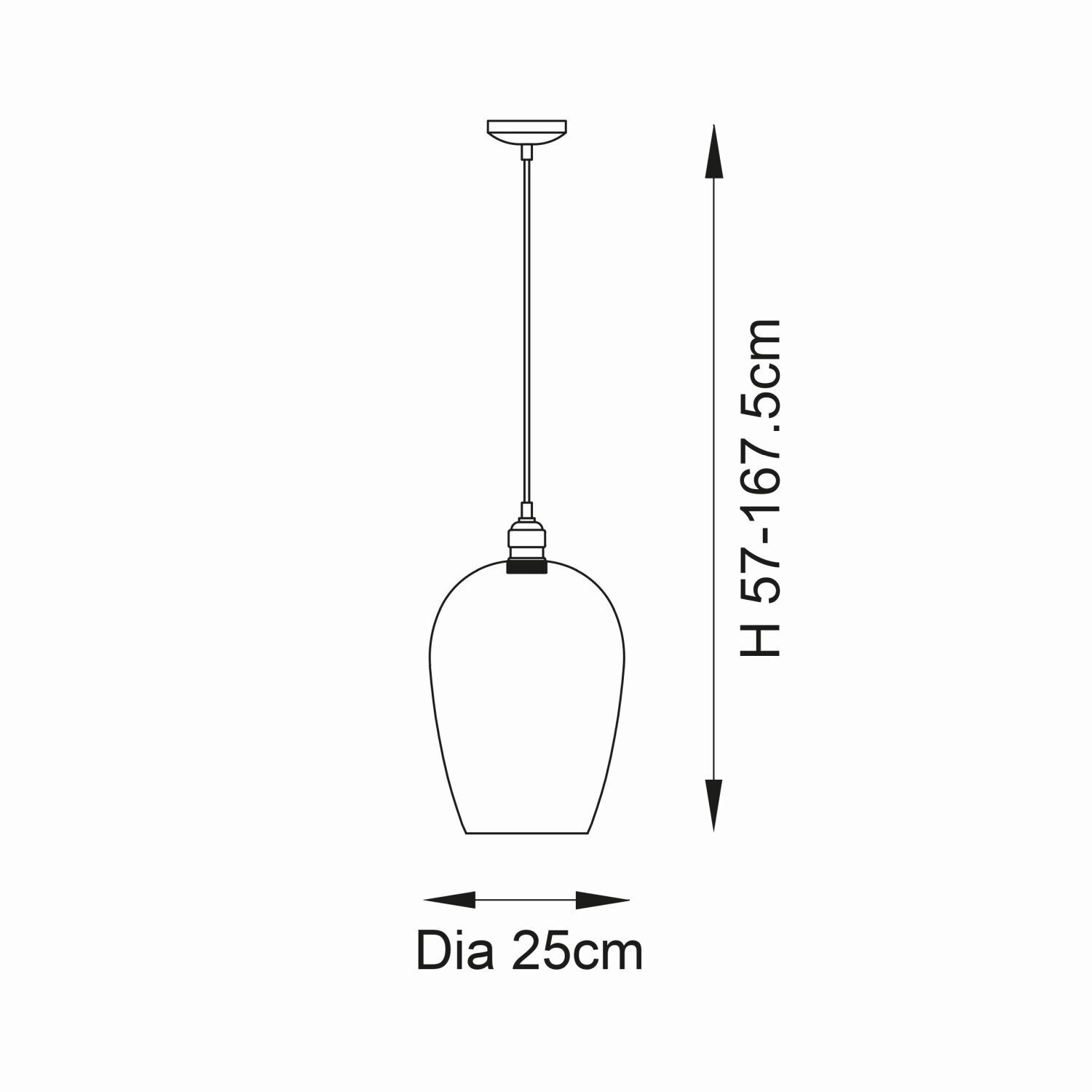 Hängelampe Glas Metall D: 25 cm in Nickel glänzend E27