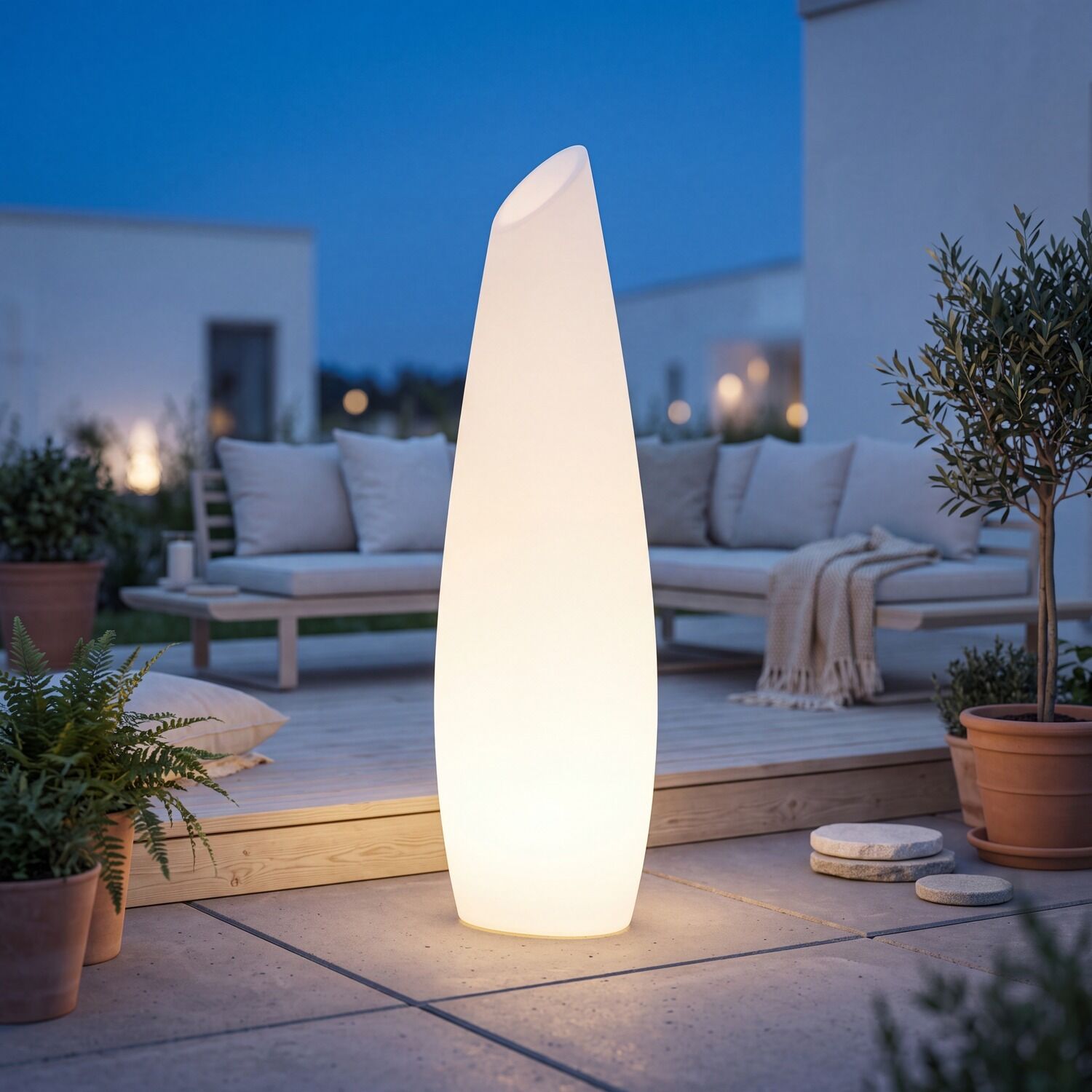 Outdoor-Lampe, LED-Lampe, Skulpturale Lampe, Garten-Dekoration, Weiches Licht