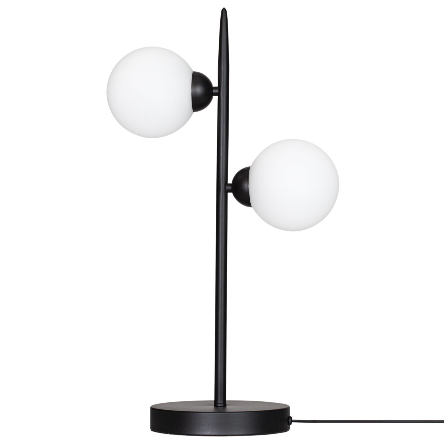 Lampe de table métal verre hauteur 55 cm noir blanc