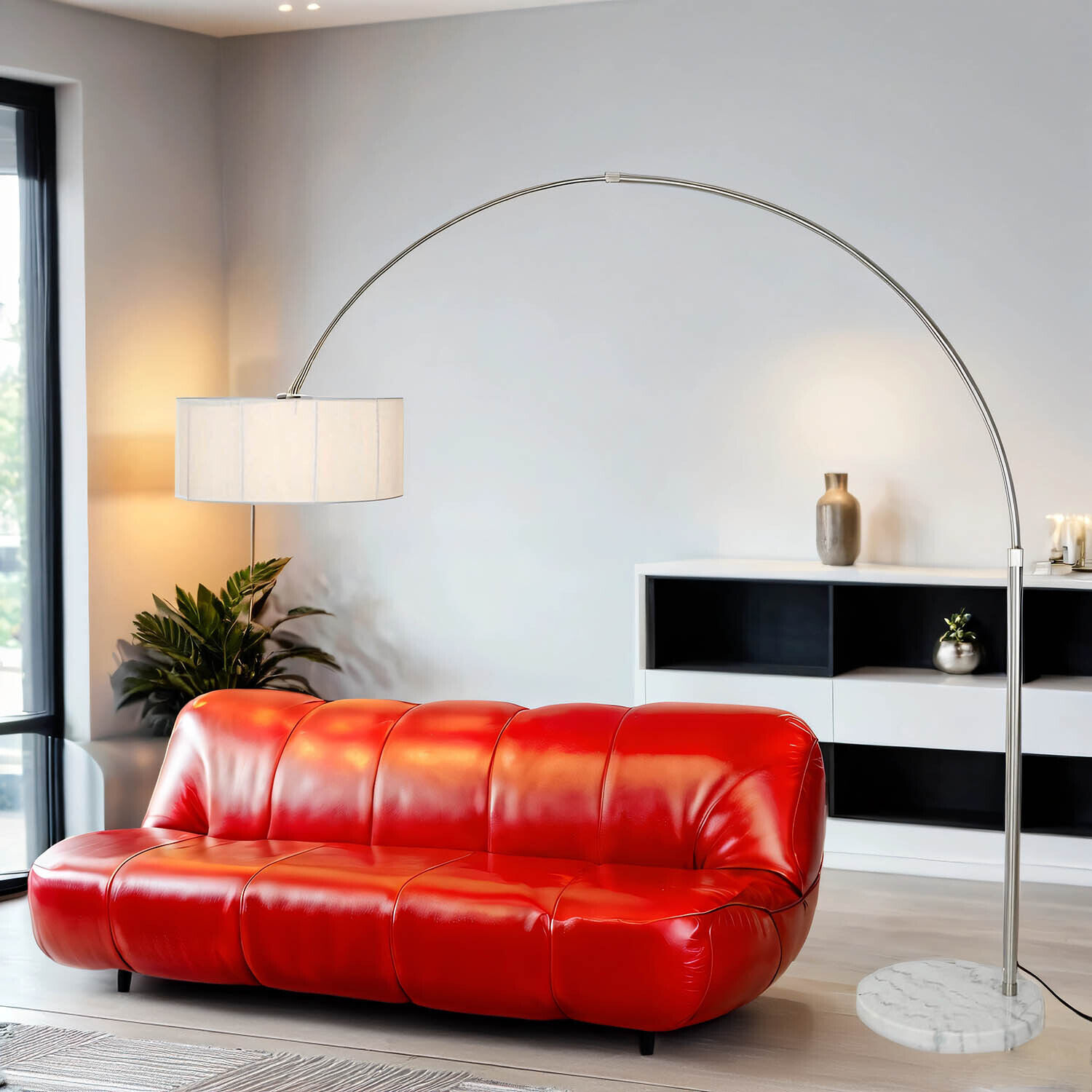 Stehlampe 200cm Retro Wohnzimmerlampe Design Ø48cm Lampe, Couch, Mobiliar, Stehlampe