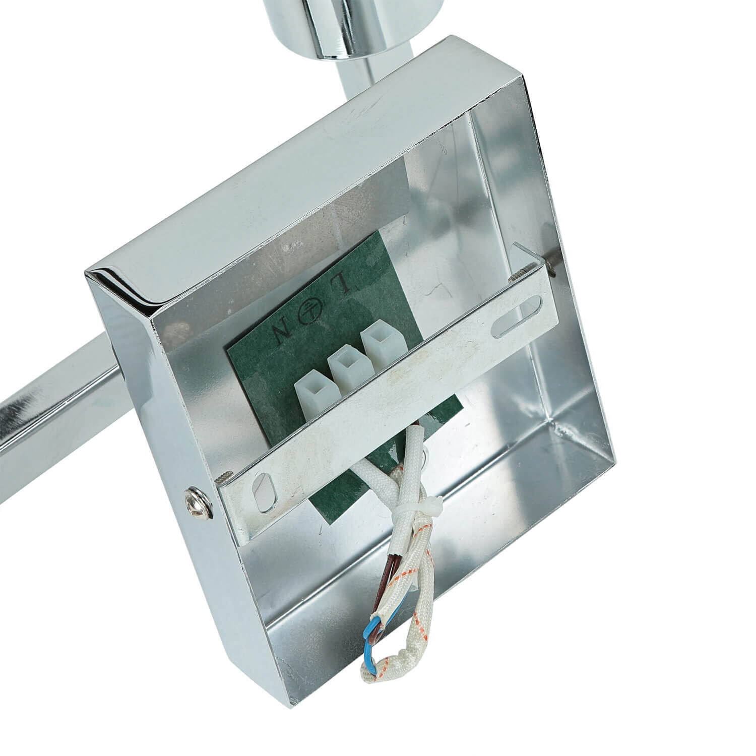 Moderne Wandleuchte 2-flammig Stoffschirm stahl, metall, lampenfassung, elektroanschluss, kabelanschluss