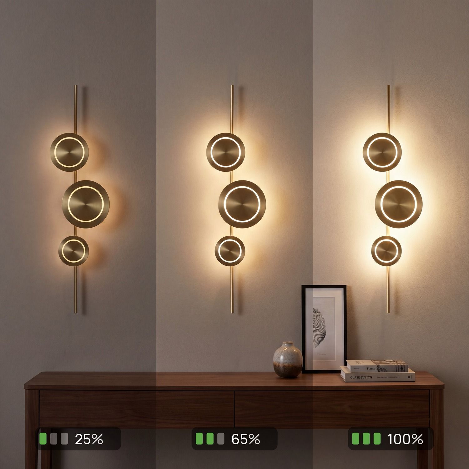 wandlampe-wohnzimmer-esszimmer-schlafzimmer-flur-innen-metall-messing-modern-3-flammig-dimmbar-gold-le127810-8 lamp, wandlampe, wandbeleuchtung, metallring, drei-teiliges-fertiger