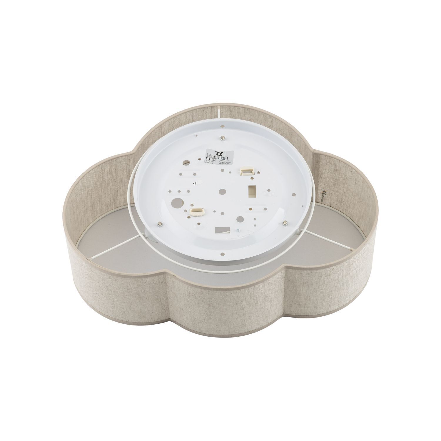 Kinderzimmer Wolkenlampe Beige Weiß Leinen B: 43 cm 2x E27 Wanne, Mobiliar