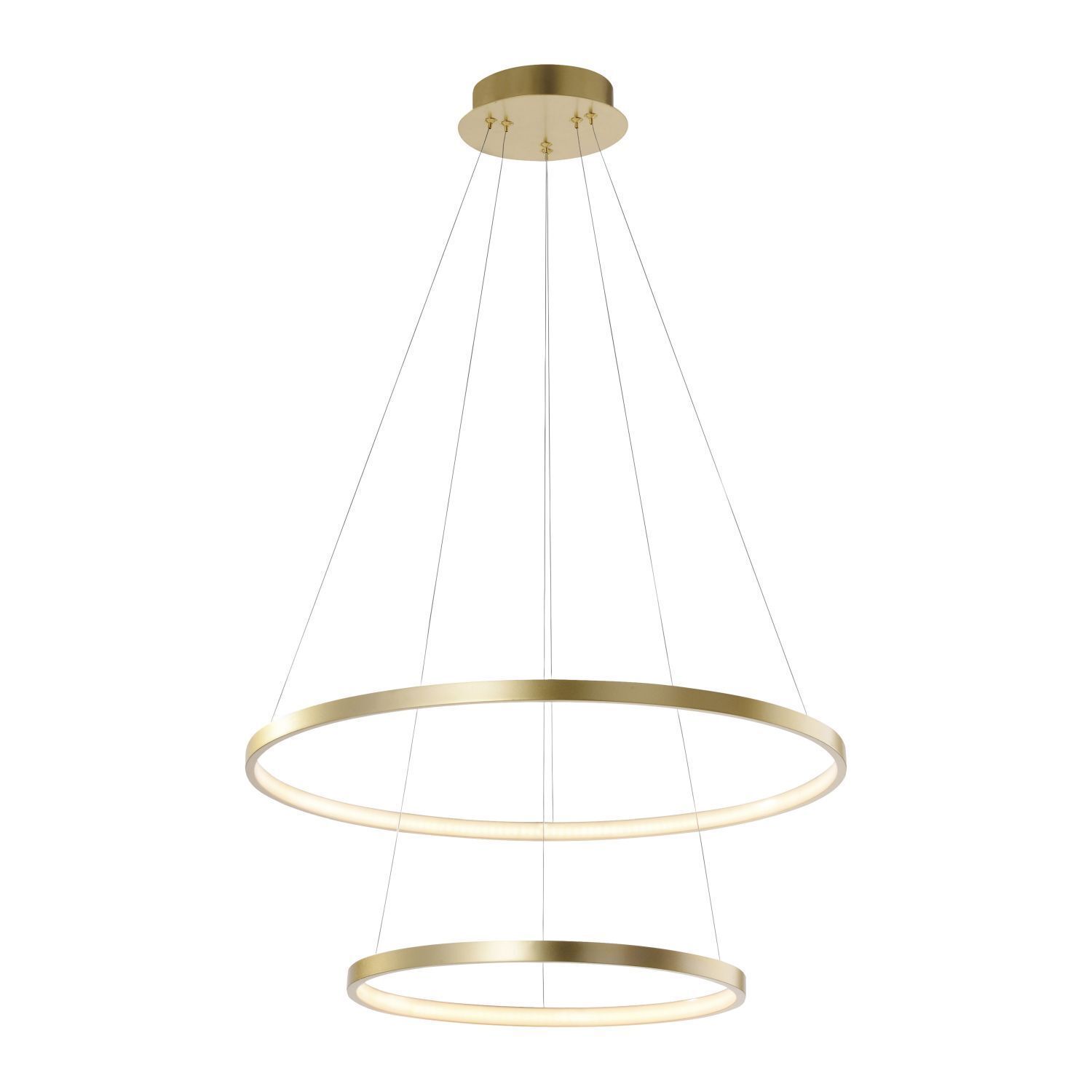 LED Pendelleuchte Ringe in Gold Metall Ø50 cm 3000 K