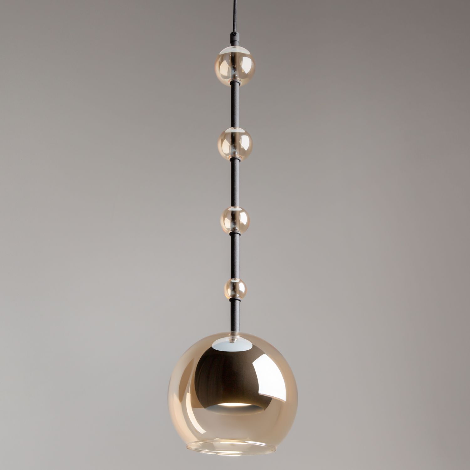 Hängeleuchte Metall Rauchglas D: 16 cm rund GU10 Modern Leuchter, Lampe