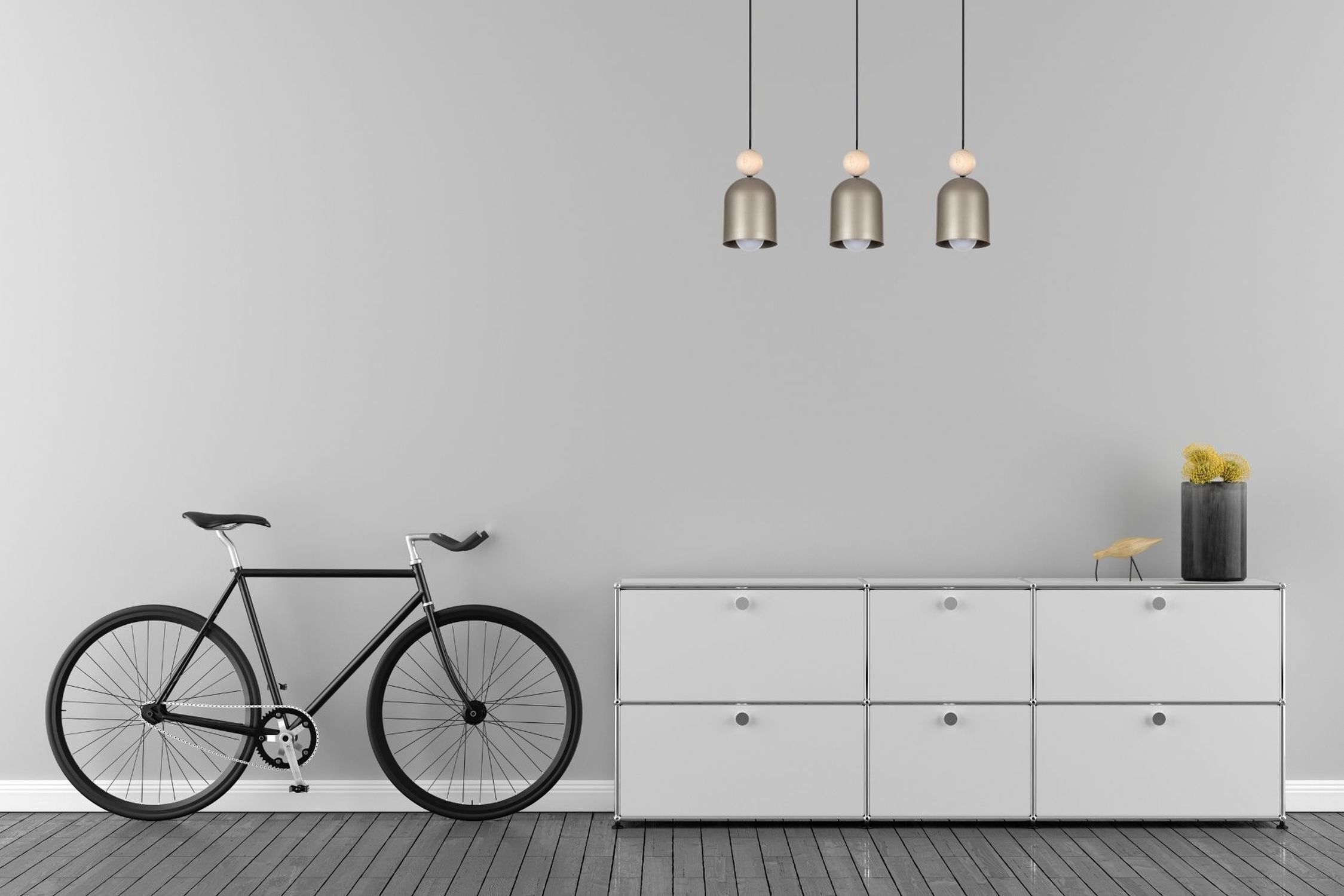 Suspension chaleureuse Champagne Métal Bois 3-flmg Moebel, Anrichte, Fahrrad, Fahrzeug, Rad