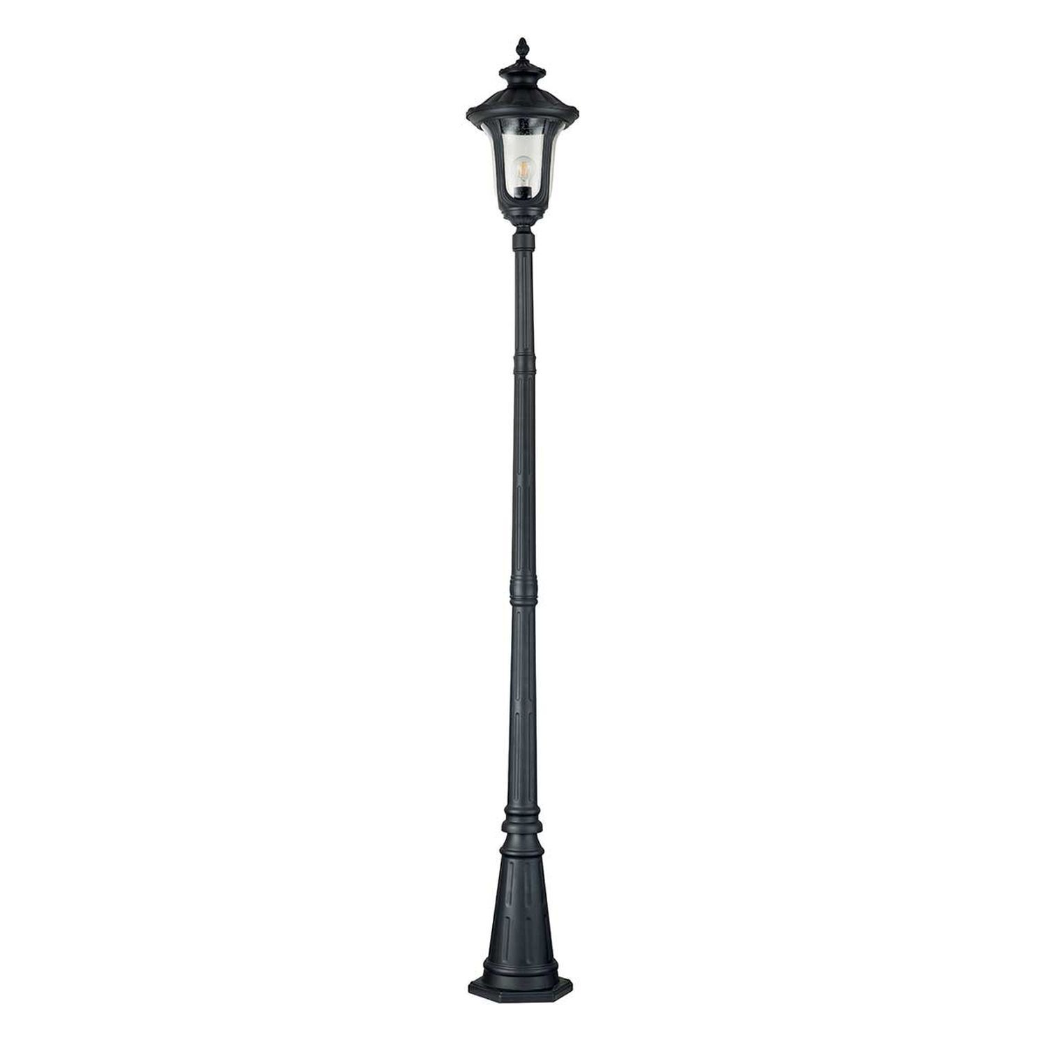 Lampadaire Noir Rustique 246,5 cm de haut Alu Verre IP44