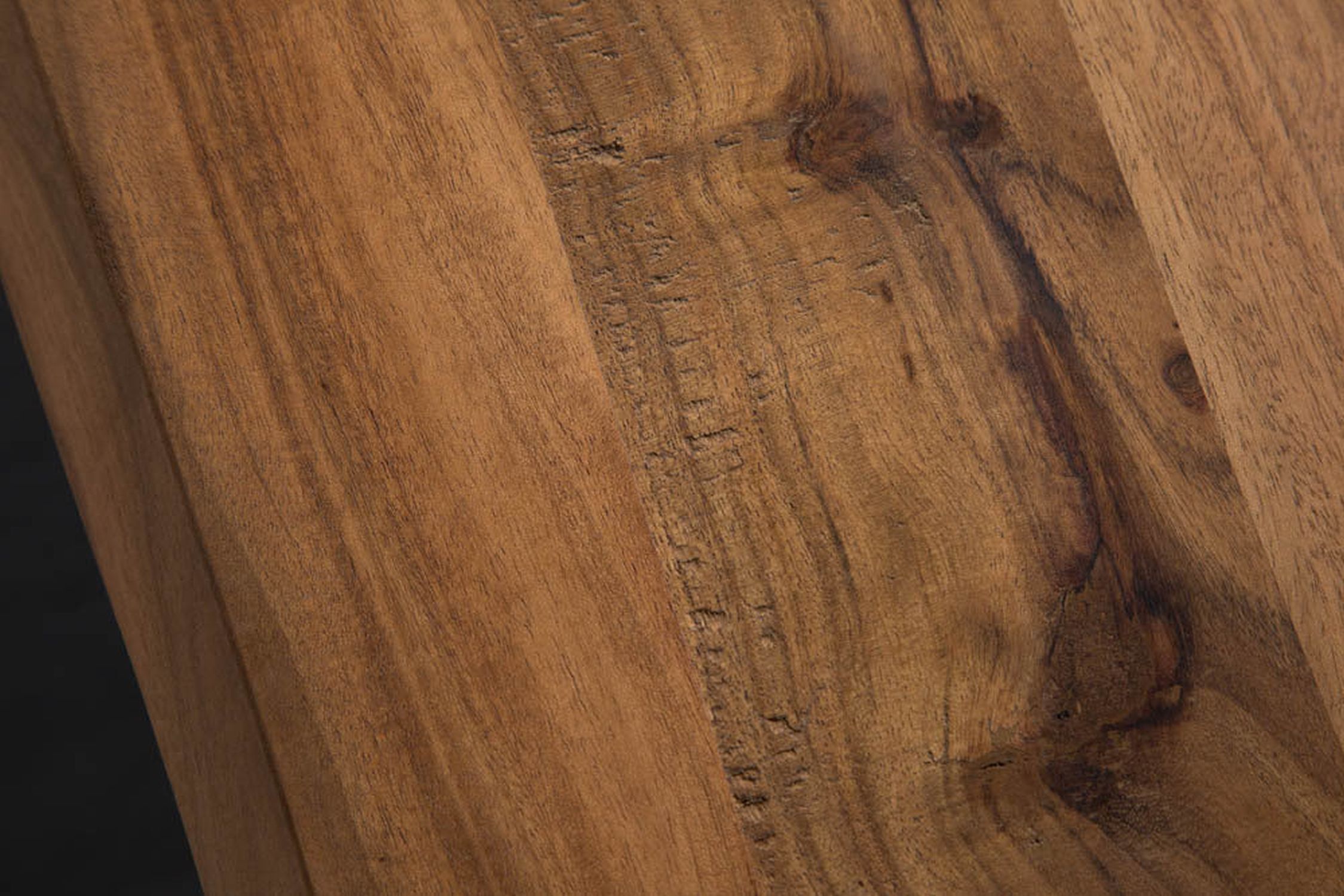 Esstisch Akazienholz Metall Baumkante 160 x 90 cm Hartholz, Innenarchitektur, Holz, Gebeiztes Holz, Fußboden