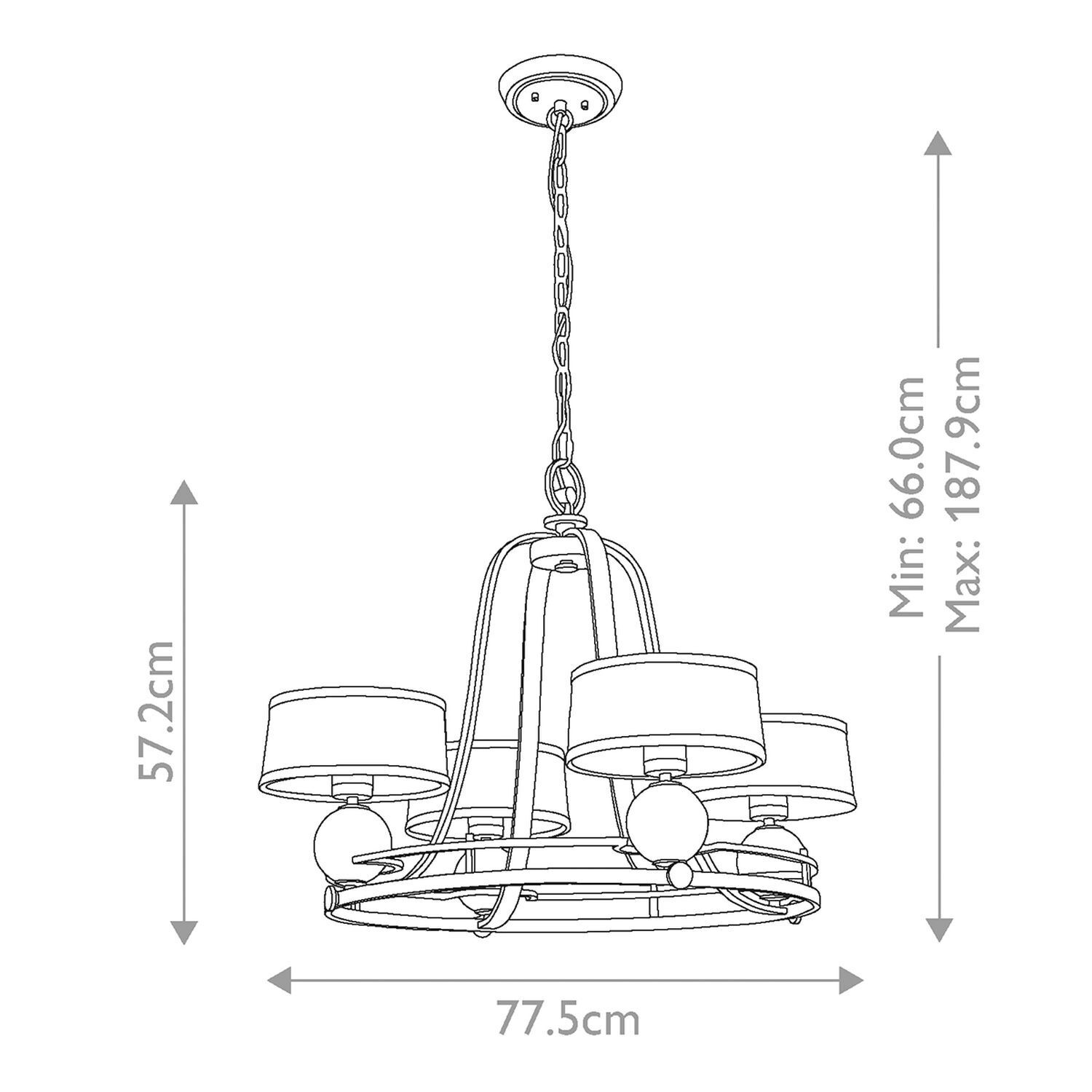 Kronleuchter Metall Glas LED G9 Ø 77,5 cm 3000 K warmweiß Kronleuchter, Beleuchtung, Hängelampe, Metall, Runde Schirme
