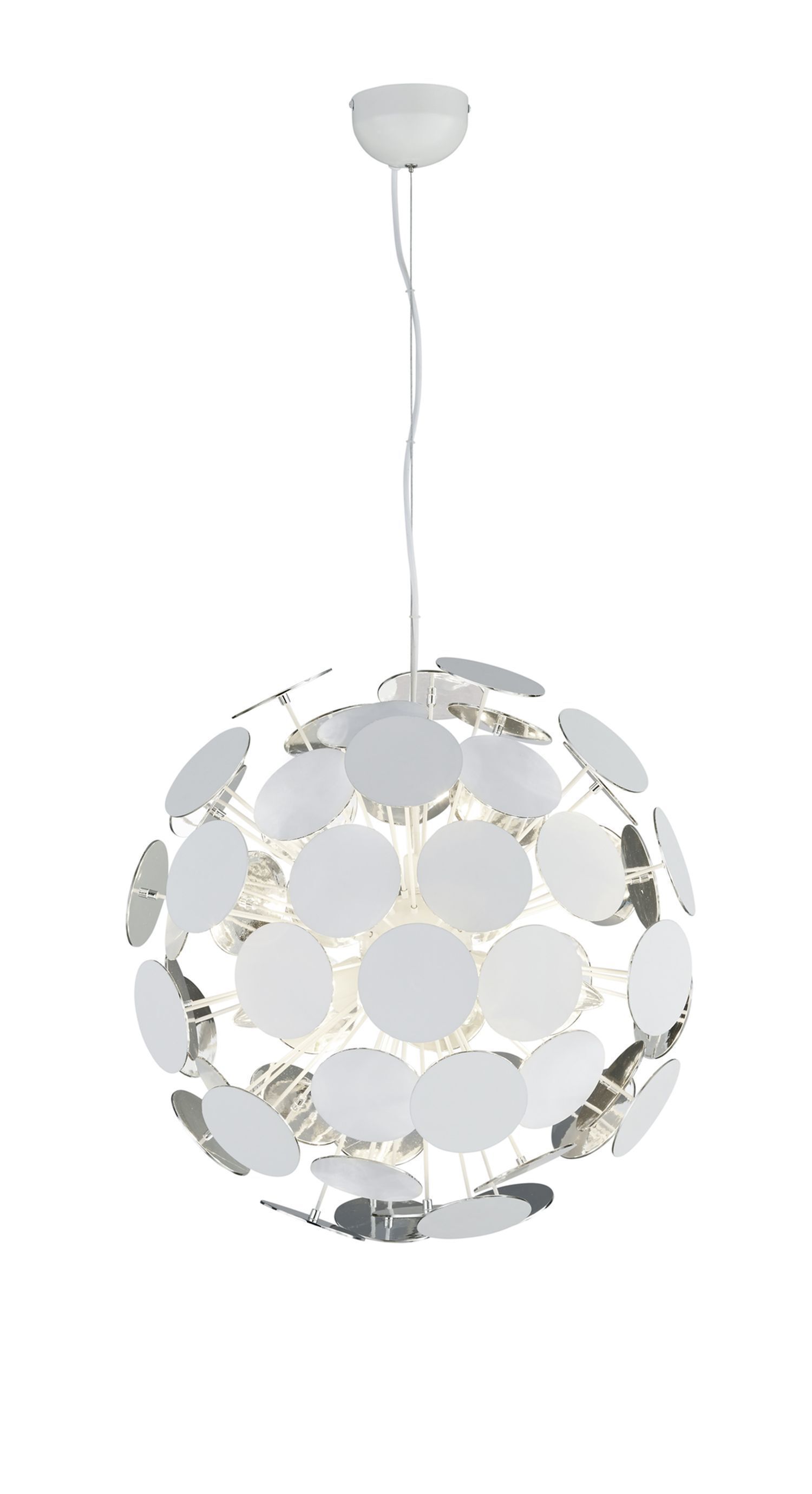 Lampe à suspendre élégante en métal blanc Ø54 cm E14 6-flamme Deckenleuchte, Kronleuchter, Lampe, Leuchte
