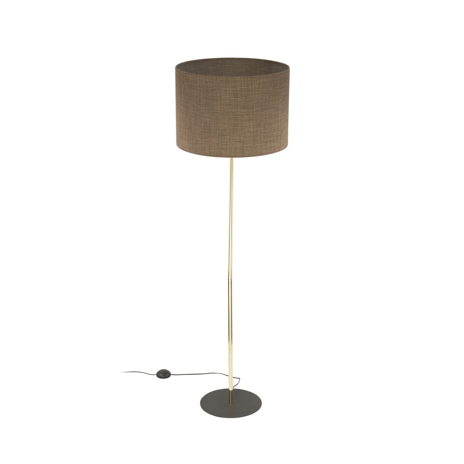 Stehleuchte Metall Stoff E27 160 cm Ø 50 cm in Gold Braun Lampe, Lampenschirm