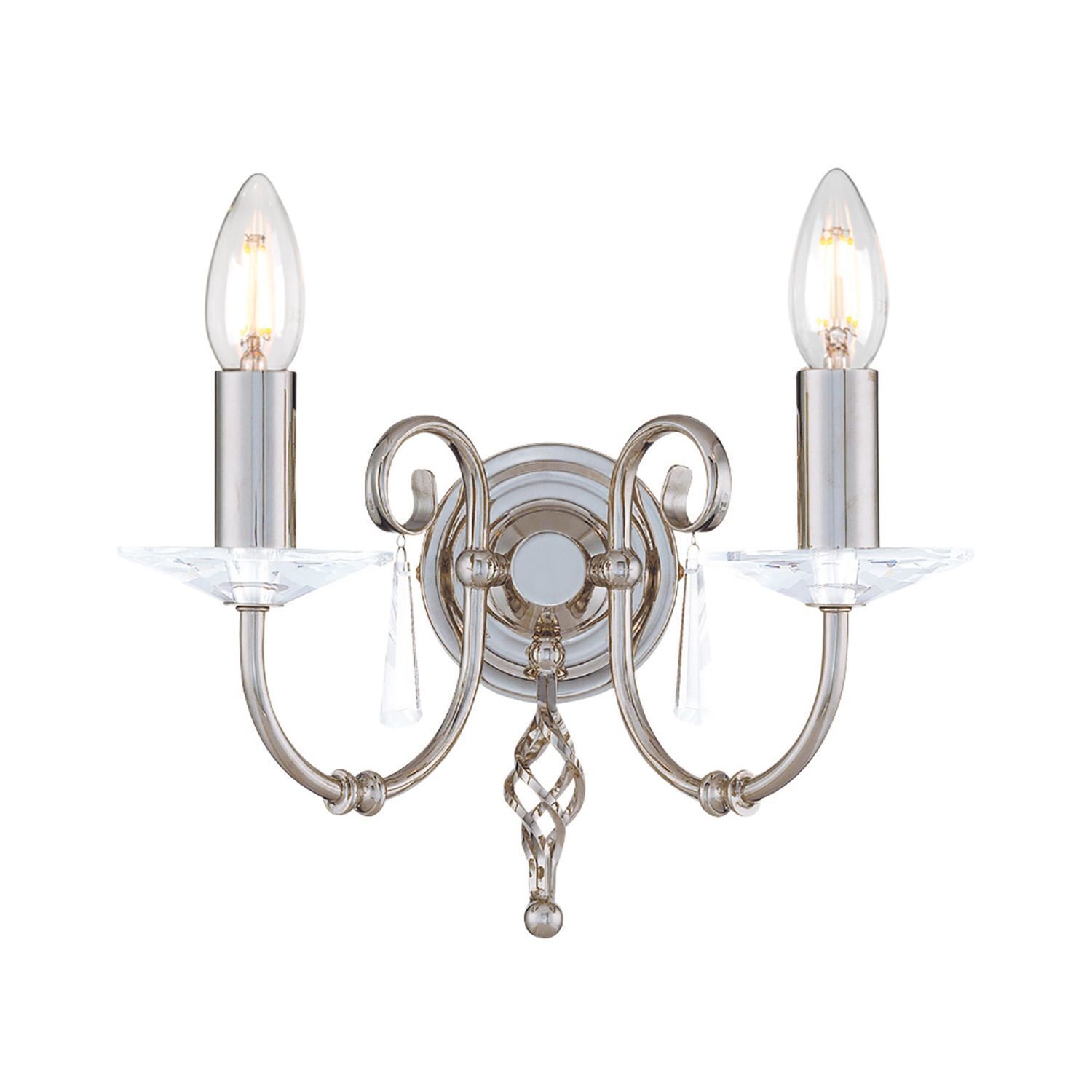 Applique murale opulente en nickel avec cristal CANDELA