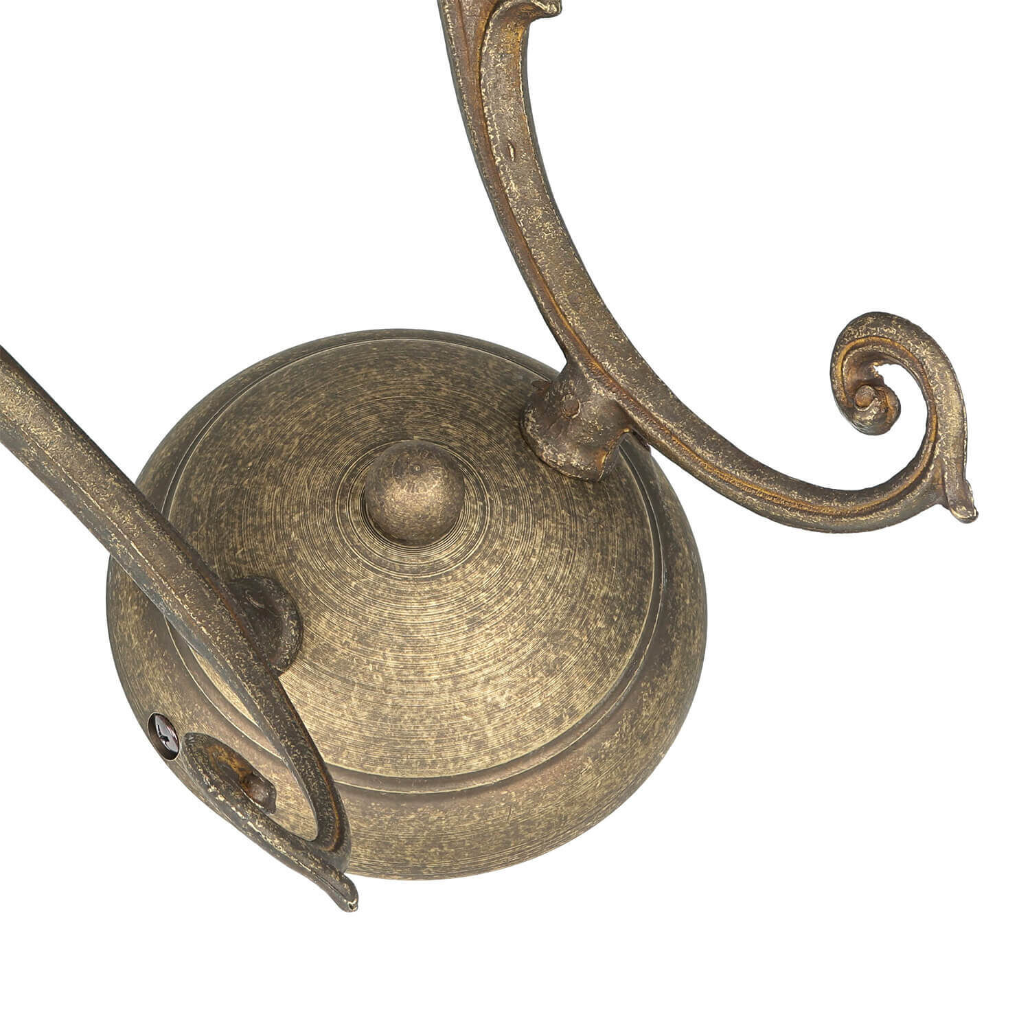 Wandleuchte Weiß Glasschirm Echt-Messing Ricciolo Bronze