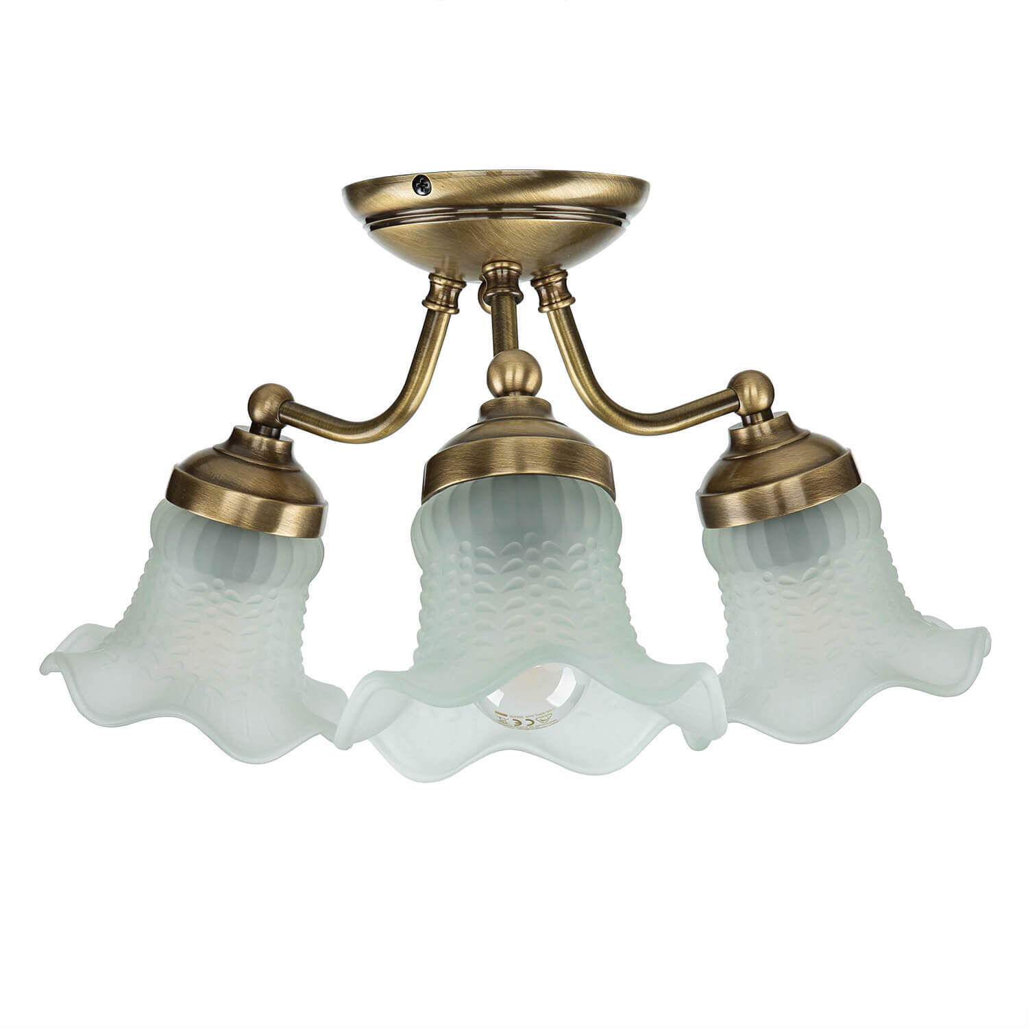 Premium Deckenleuchte Ø36cm 3-Flmg Leuchte, Bronze, Deckenleuchte, Rauchrohr