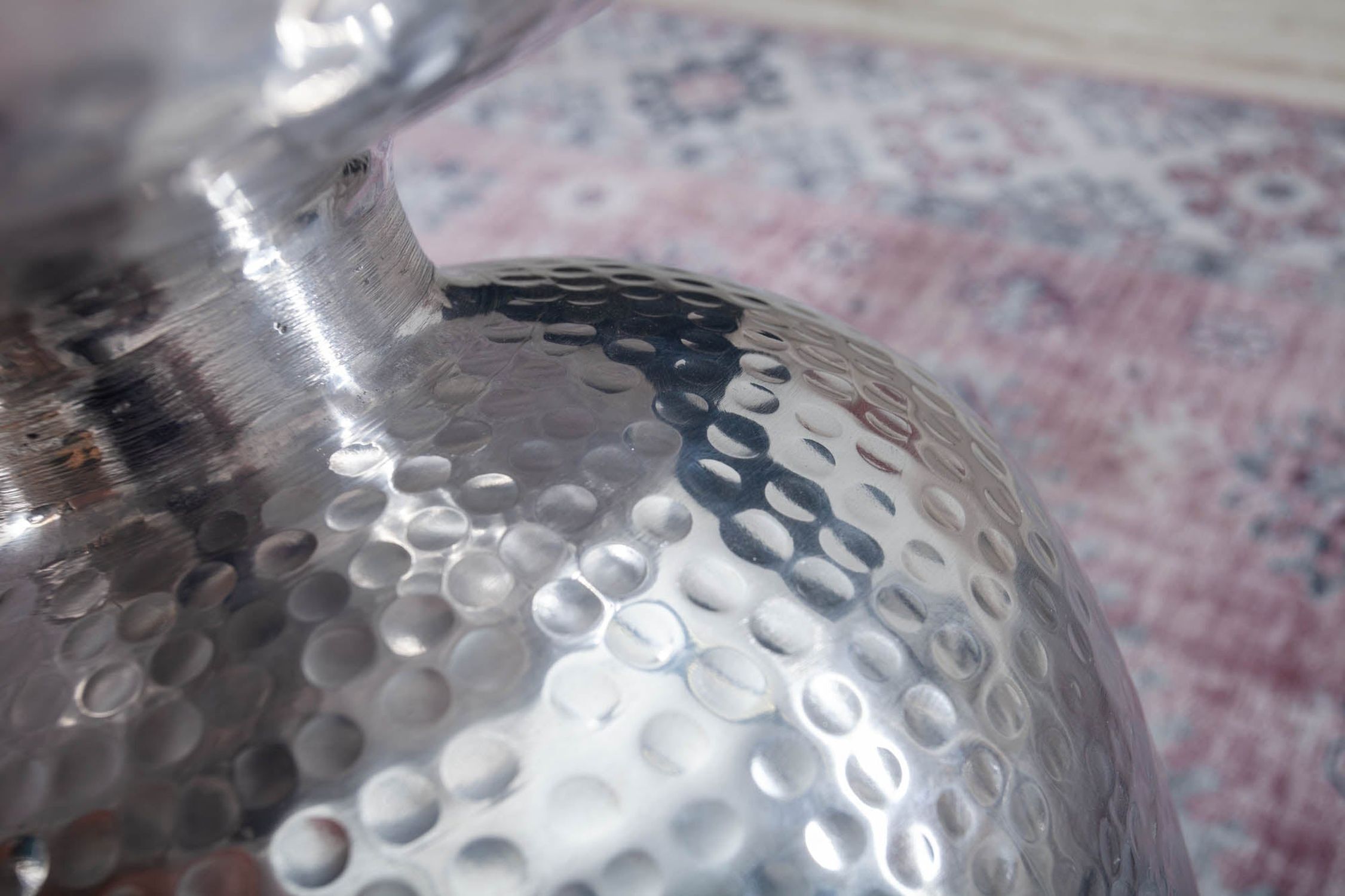 Table d'appoint en métal argenté 36x36 cm artisanale Kugel, Golf, Golfball, Sport