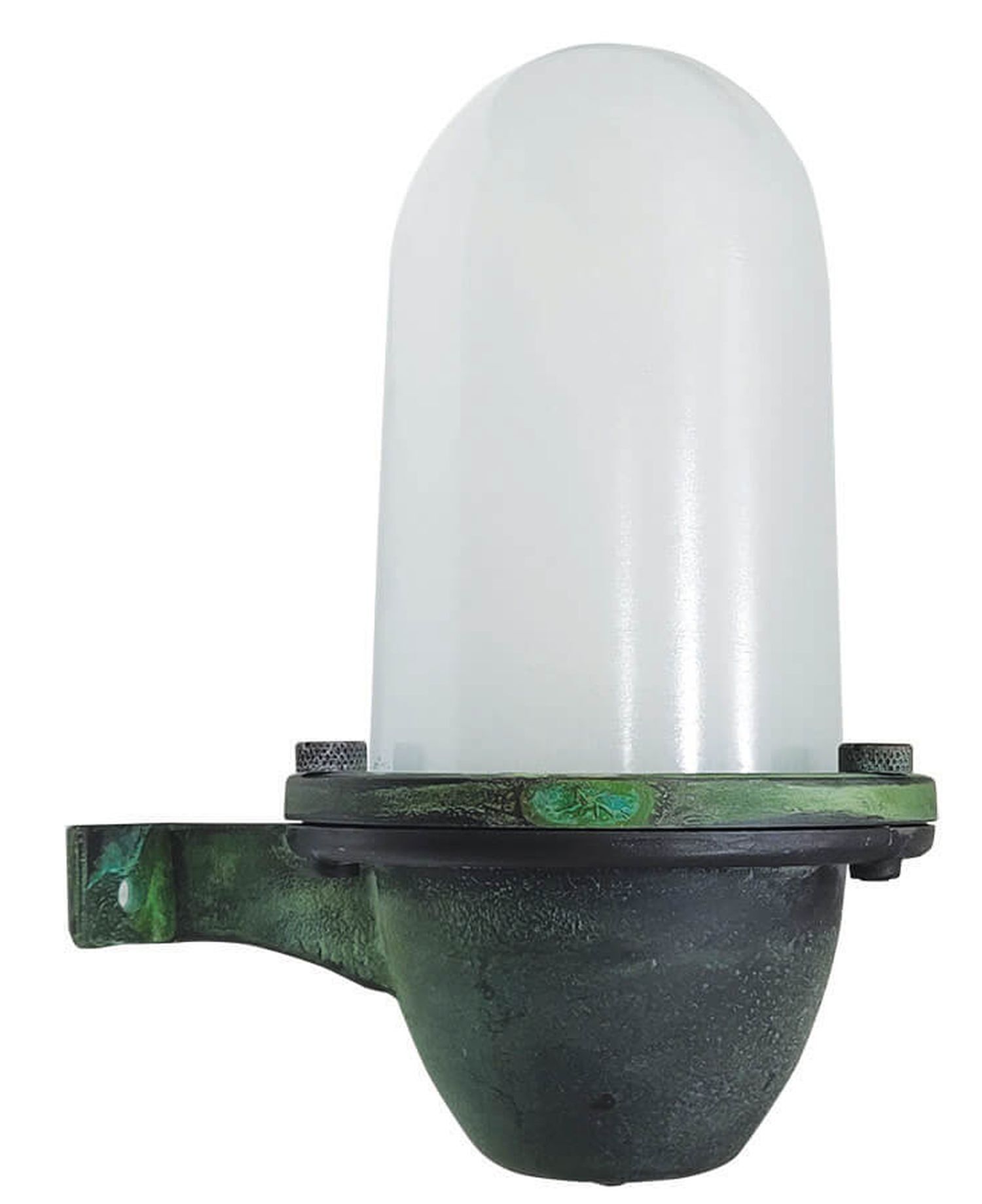 Lampe d'extérieur murale laiton verre H : 21 cm IP64 vert antique