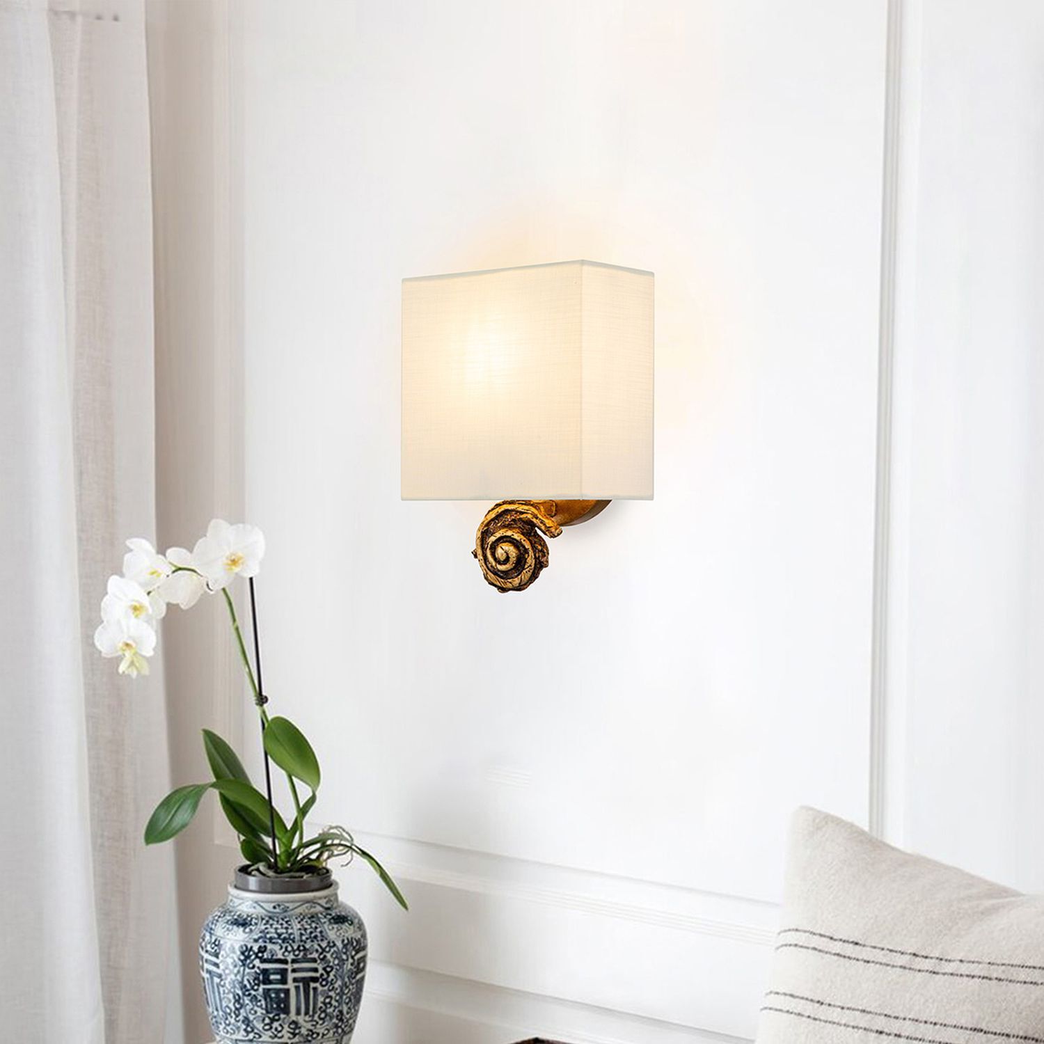 Wandleuchte, Wandlampe, Licht, Schneeweiß, Rosetten-Design