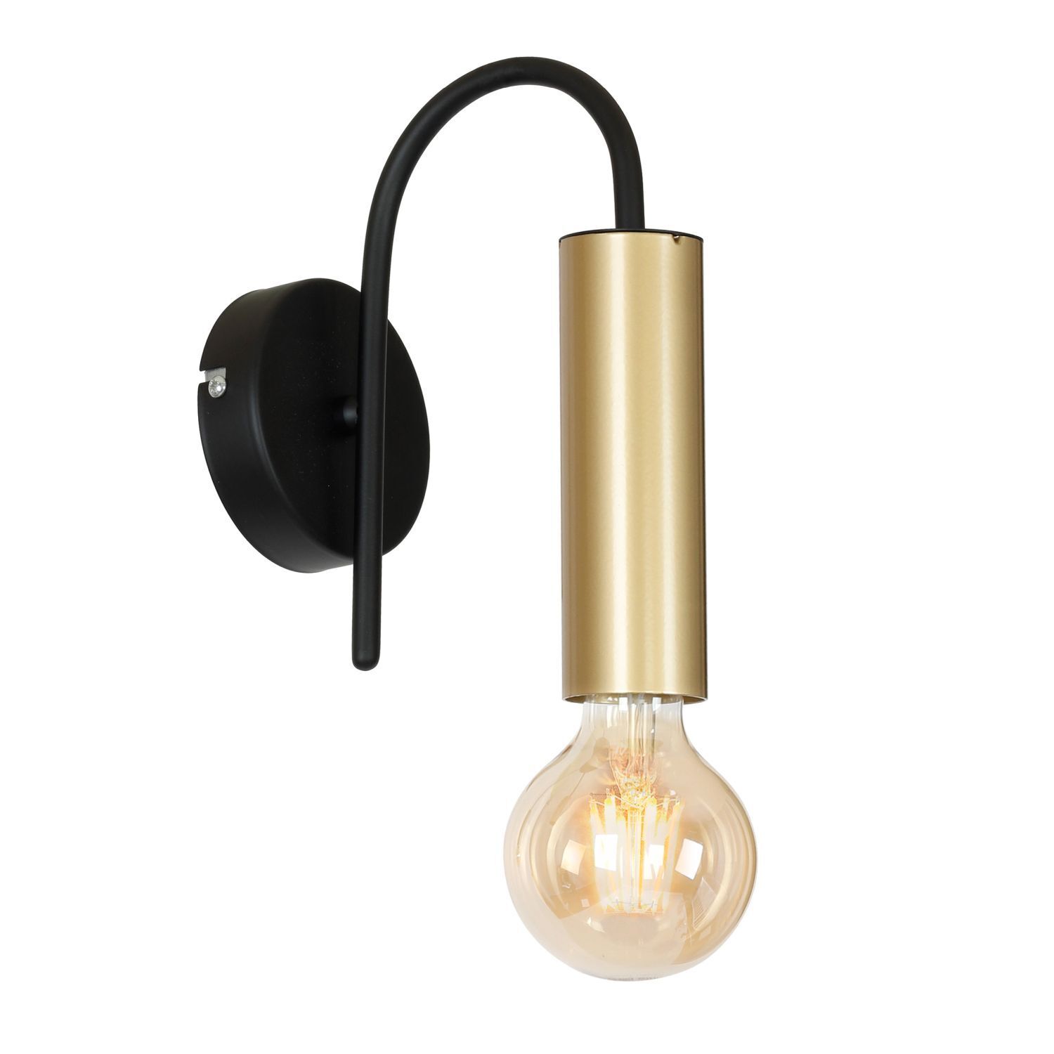 Wandleuchte Modern Messing Schwarz für E27 Metall