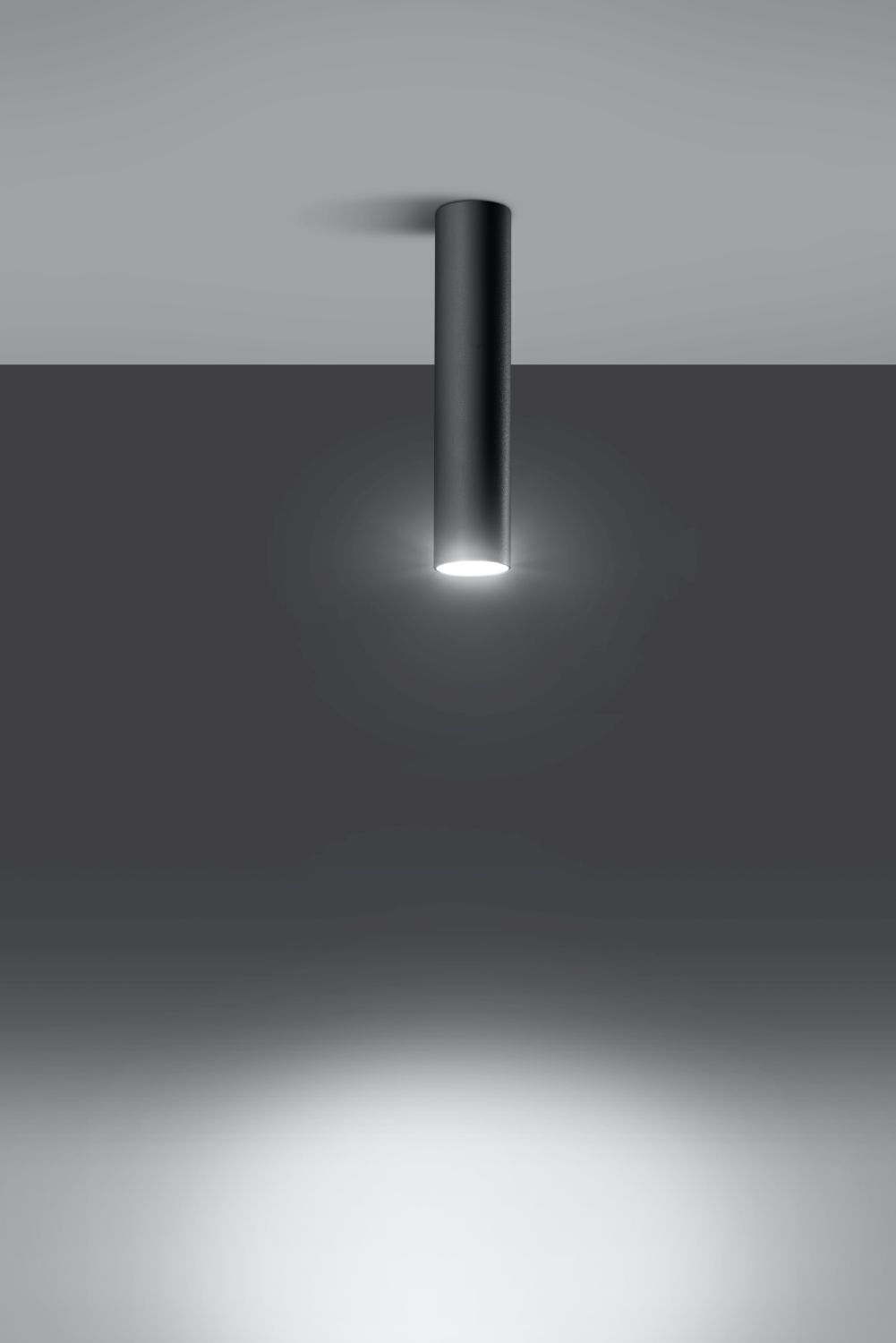 Luminaire apparent Noir Ø6cm H:30cm GU10 Métal LUTATIA