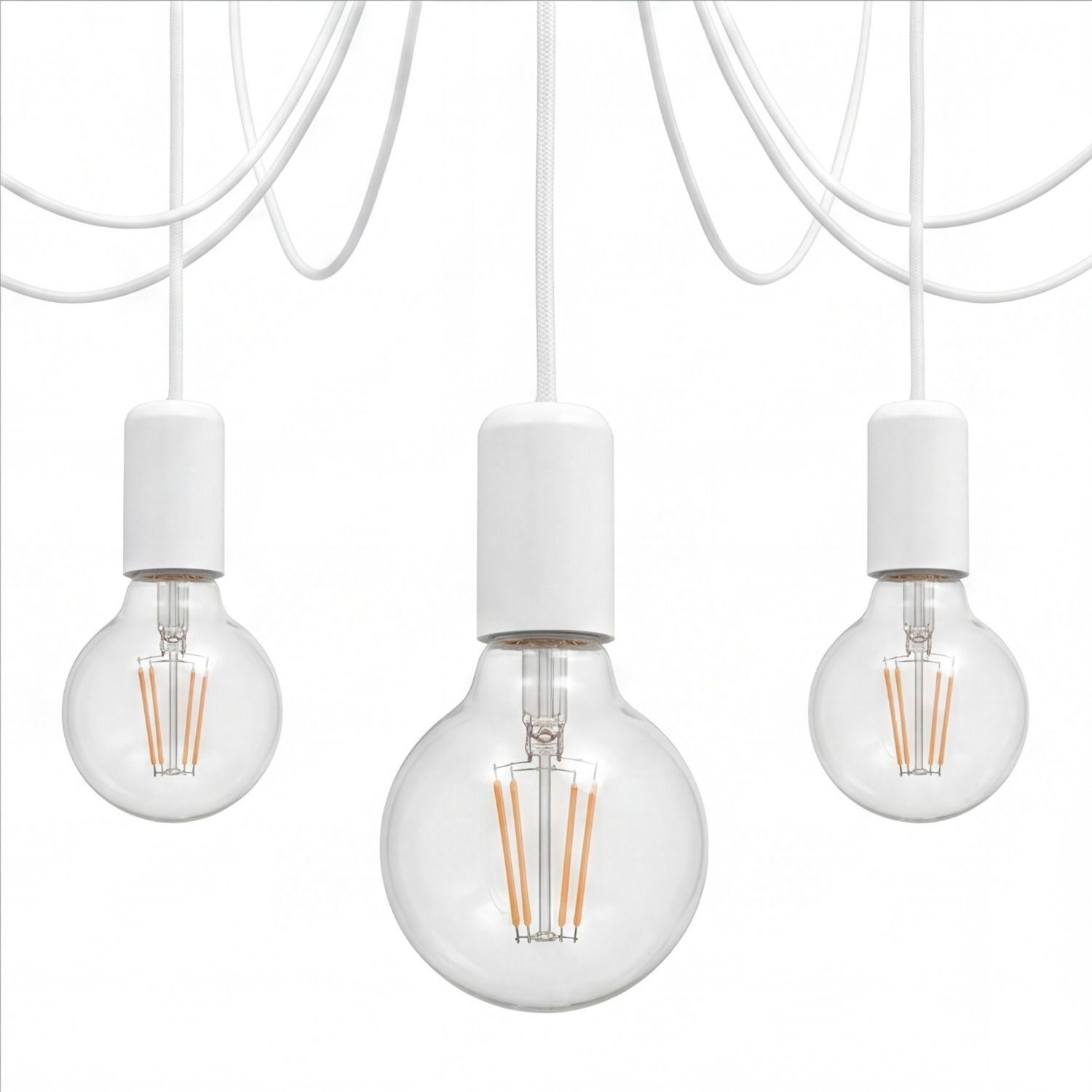 haengelampe-wohnzimmerlampe-wohnzimmerbeleuchtung-spider-7x-e27-max.-60-watt-weiss-metall-vintage-lele32047-03 Hängelampe, Glühbirnenleuchte, E27, Zweieiige Glühbirne, Hängelampe mit E27-Fassung