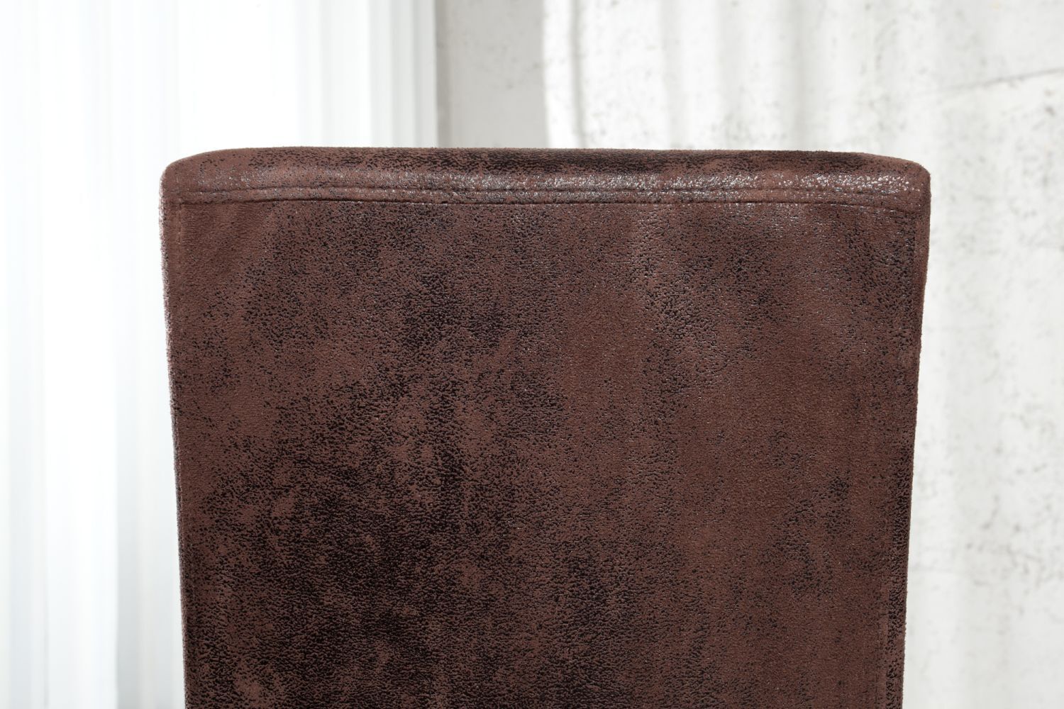 Esszimmerstuhl Microfaser Holz 50 cm in Kaffeebraun Dekoration für Zuhause, Kissen, Mobiliar
