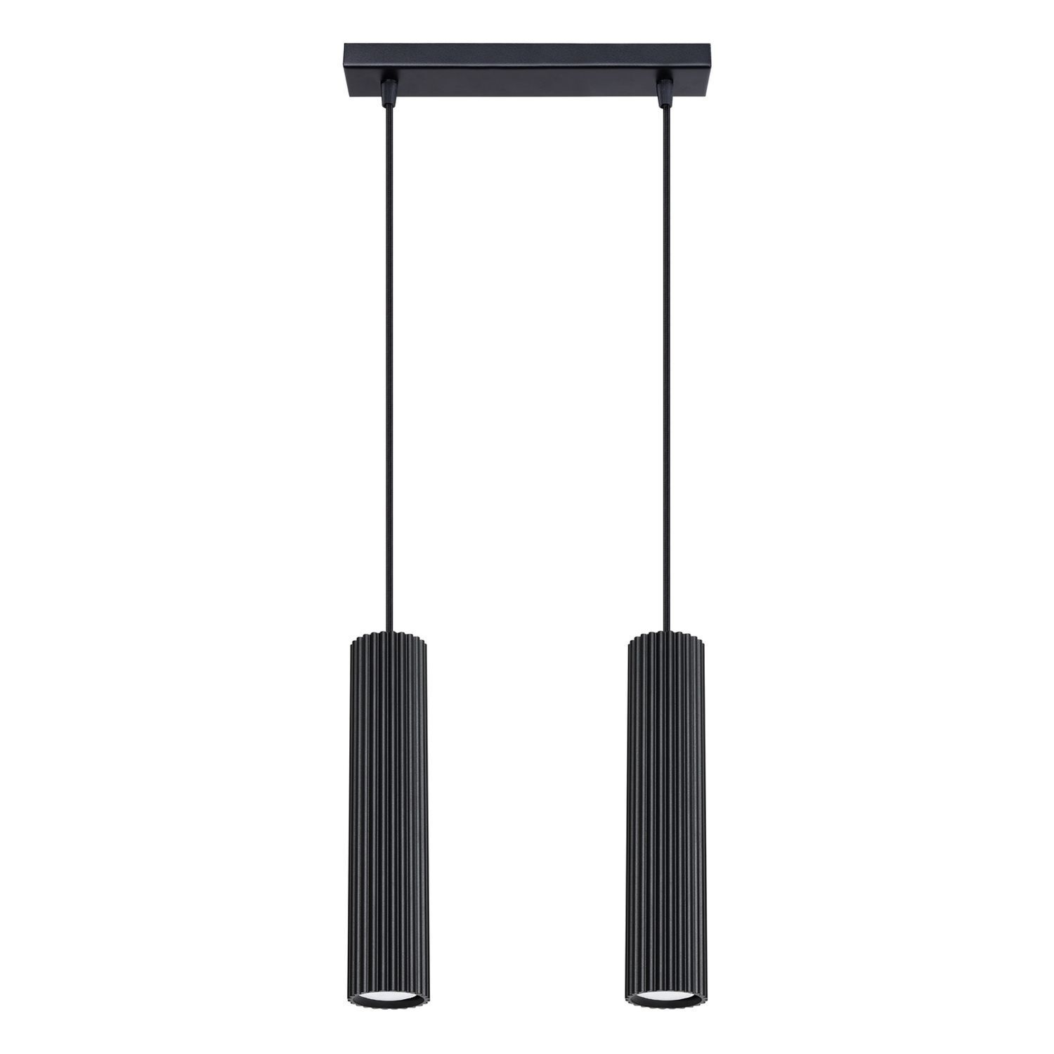 Pendelleuchte Schwarz B: 30 cm Aluminium GU10 2-flammig