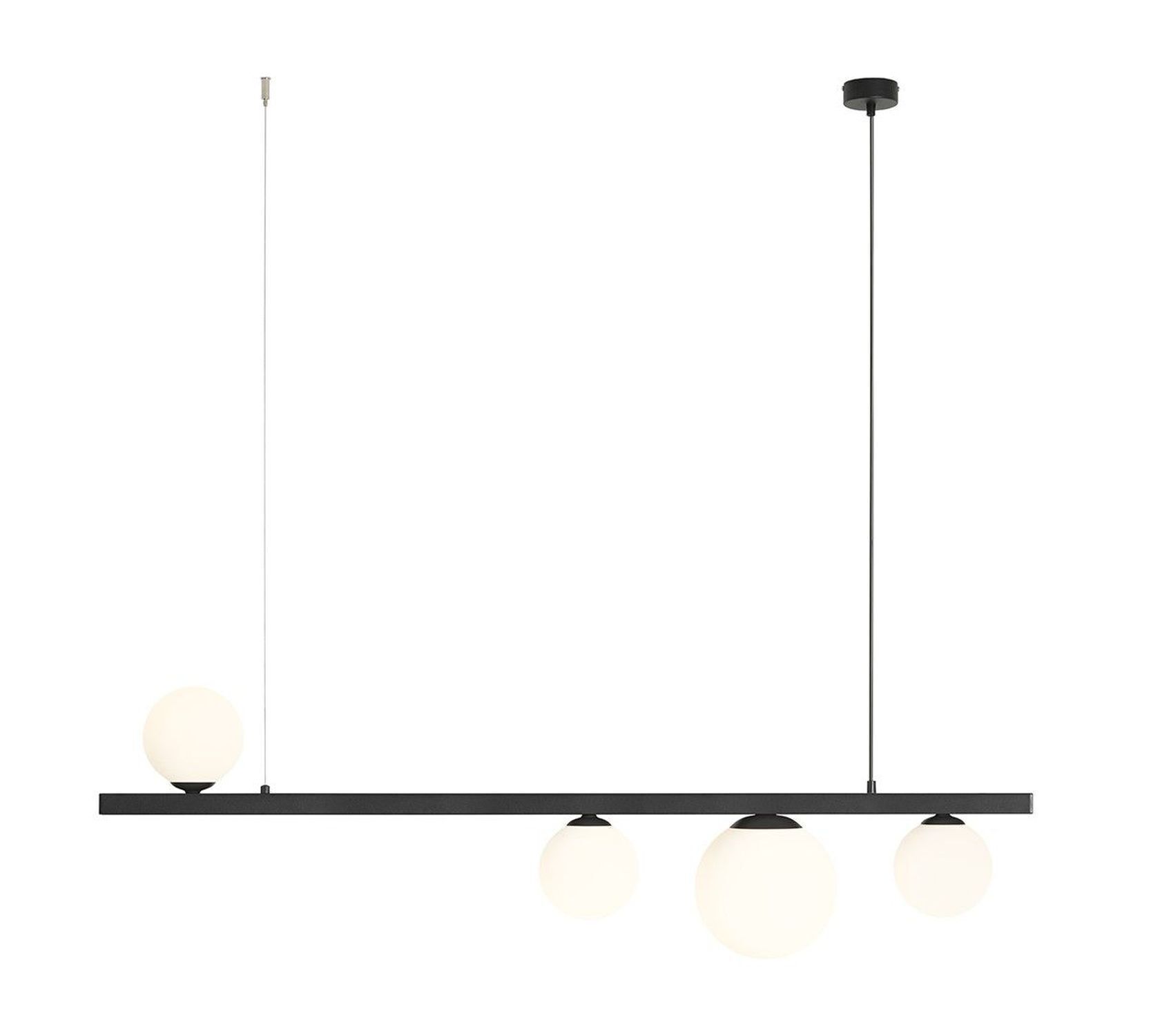 Längliche Pendelleuchte Schwarz Weiß Glas E27 131 cm Lampe, Kronleuchter