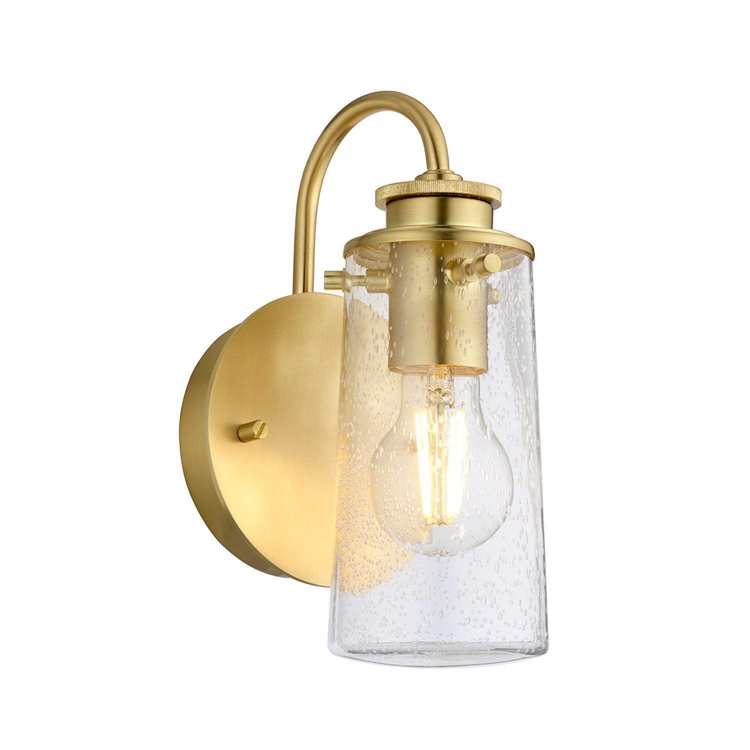 Lampe de salle de bain métal verre E27 IP44 hauteur 24,4 cm SAIDA