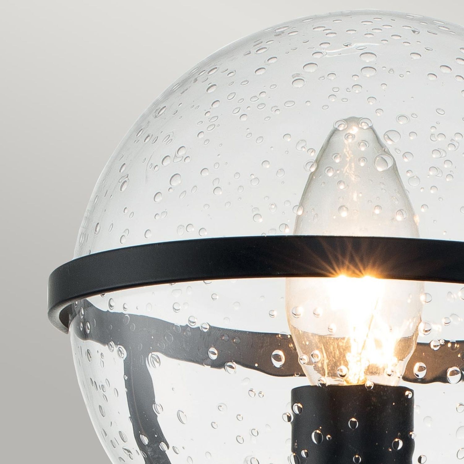 Badezimmerlampe Metall Glas IP44 40,3 cm hoch Schwarz Lampe, Licht
