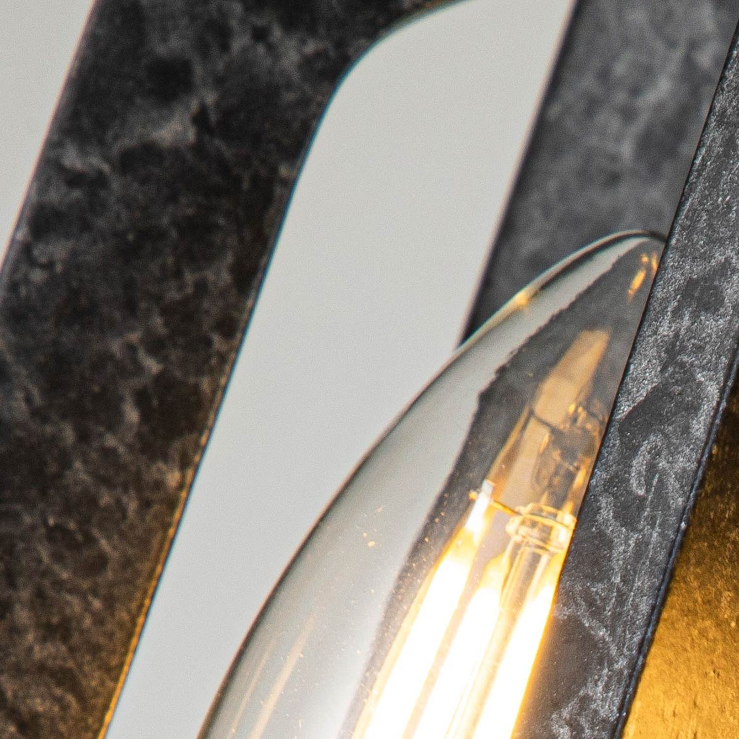 Wandlampe Schwarz Antik H: 30,5 cm 2x E14 Rustikal lampe, beleuchtung, glühbirne, glas, metall
