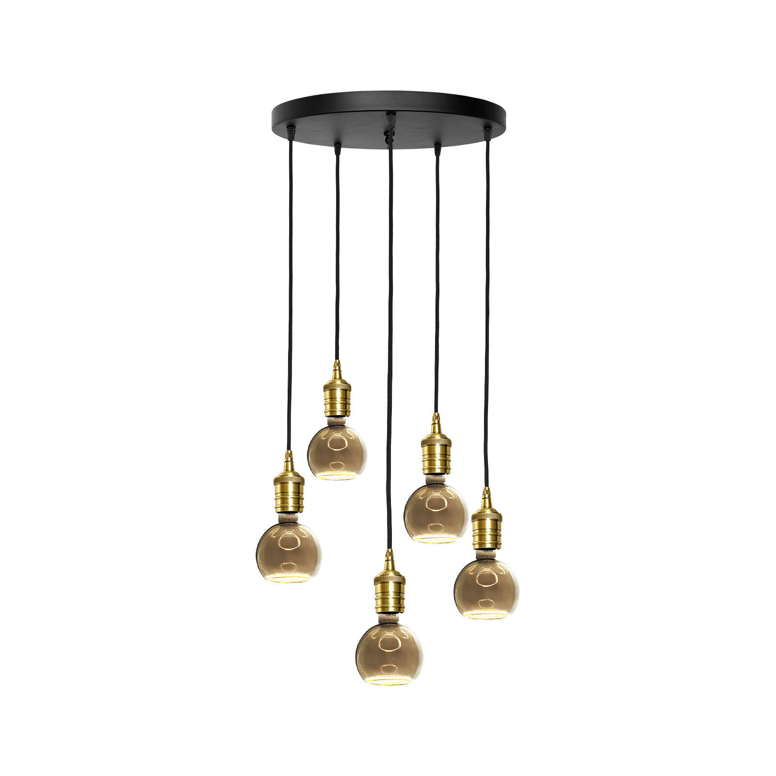 Suspension ronde Ø 40 cm laiton fer réglable