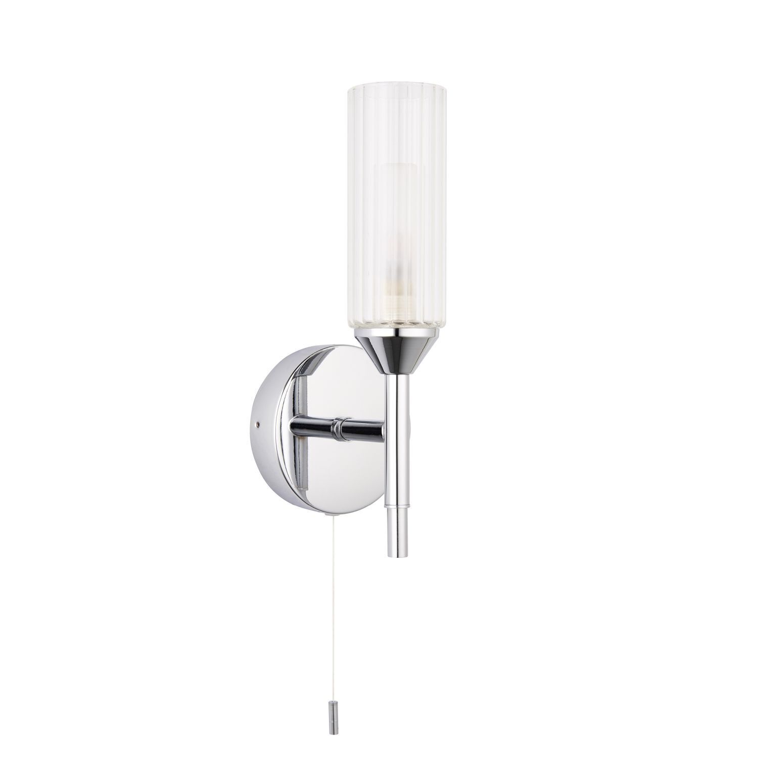 Applique murale avec interrupteur IP44 chrome blanc verre métal salle de bain G9