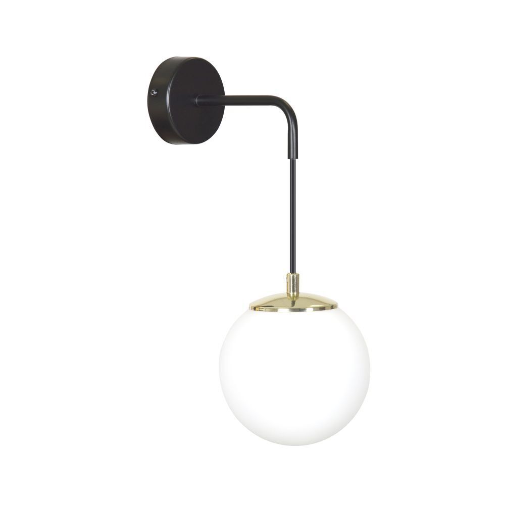 Wandlampe Glas Kugel Schirm Schwarz Weiß Modern E27