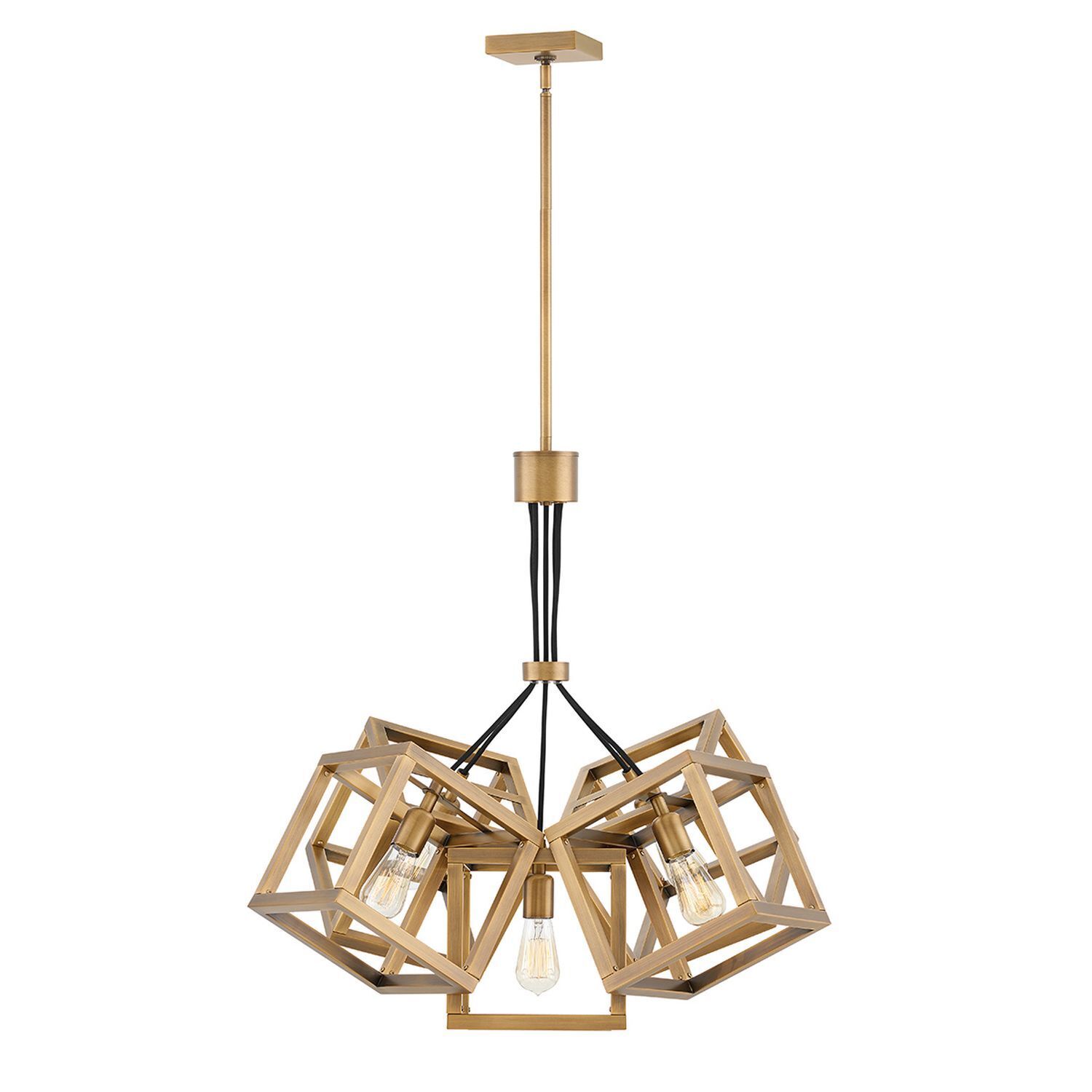 Lampe à suspendre métal E27 L : 77,8 cm réglable en hauteur en bronze