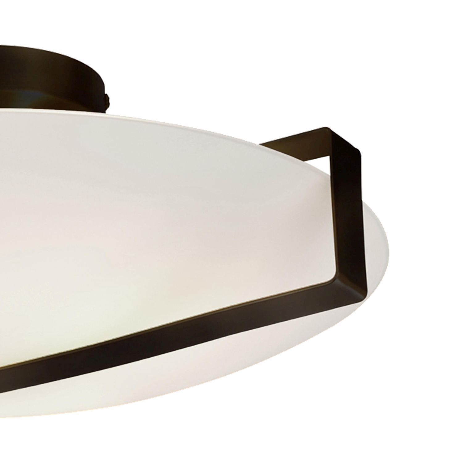 Deckenlampe Glas Metall E27 Ø40,5 cm rund Schwarz Weiß