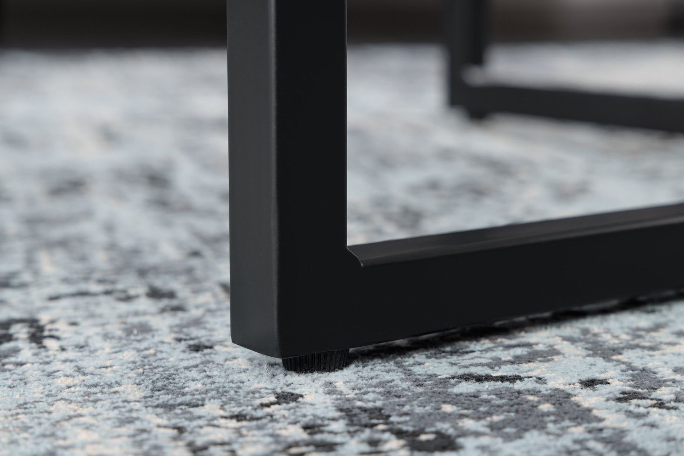 Couchtisch Hartglas Metall in Weiß Schwarz 80x80 cm Fußboden, Bodenbeläge, Inneneinrichtung, Innenarchitektur, Teppich