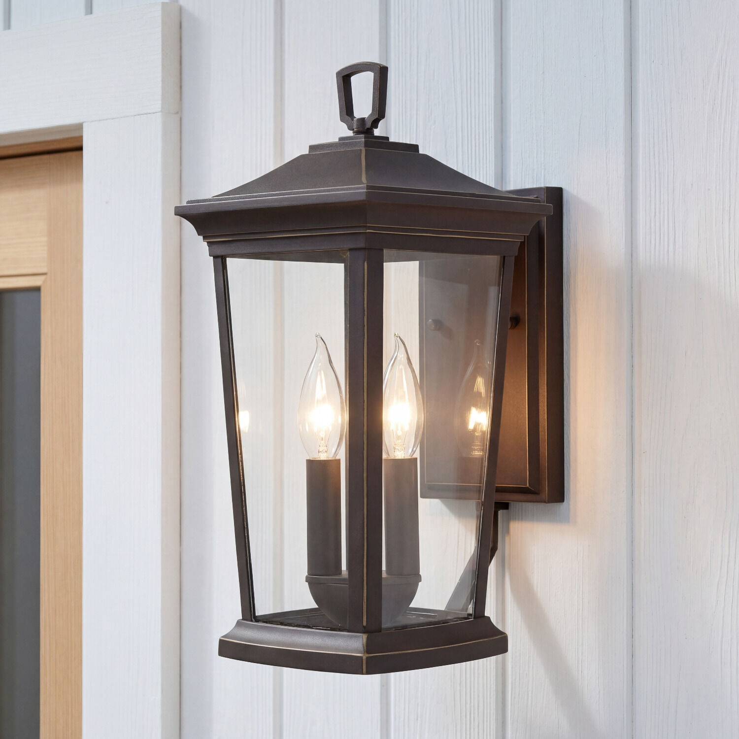 Gartenlampe, Wandleuchte, Metall, Bronze, Glühlampe