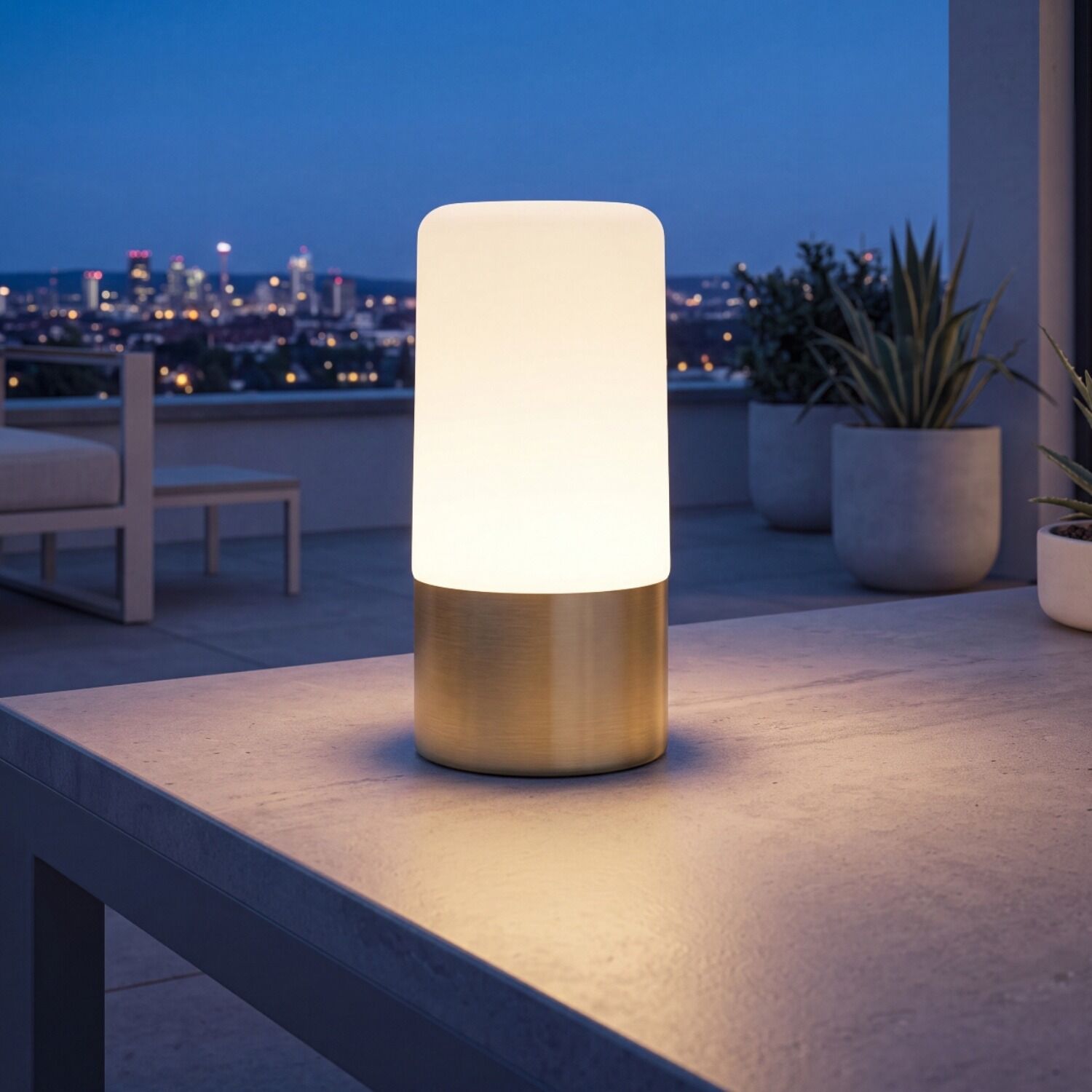 Tischlampe, LED-Lampe, Tischleuchte, Glaslampe, Brass Finish