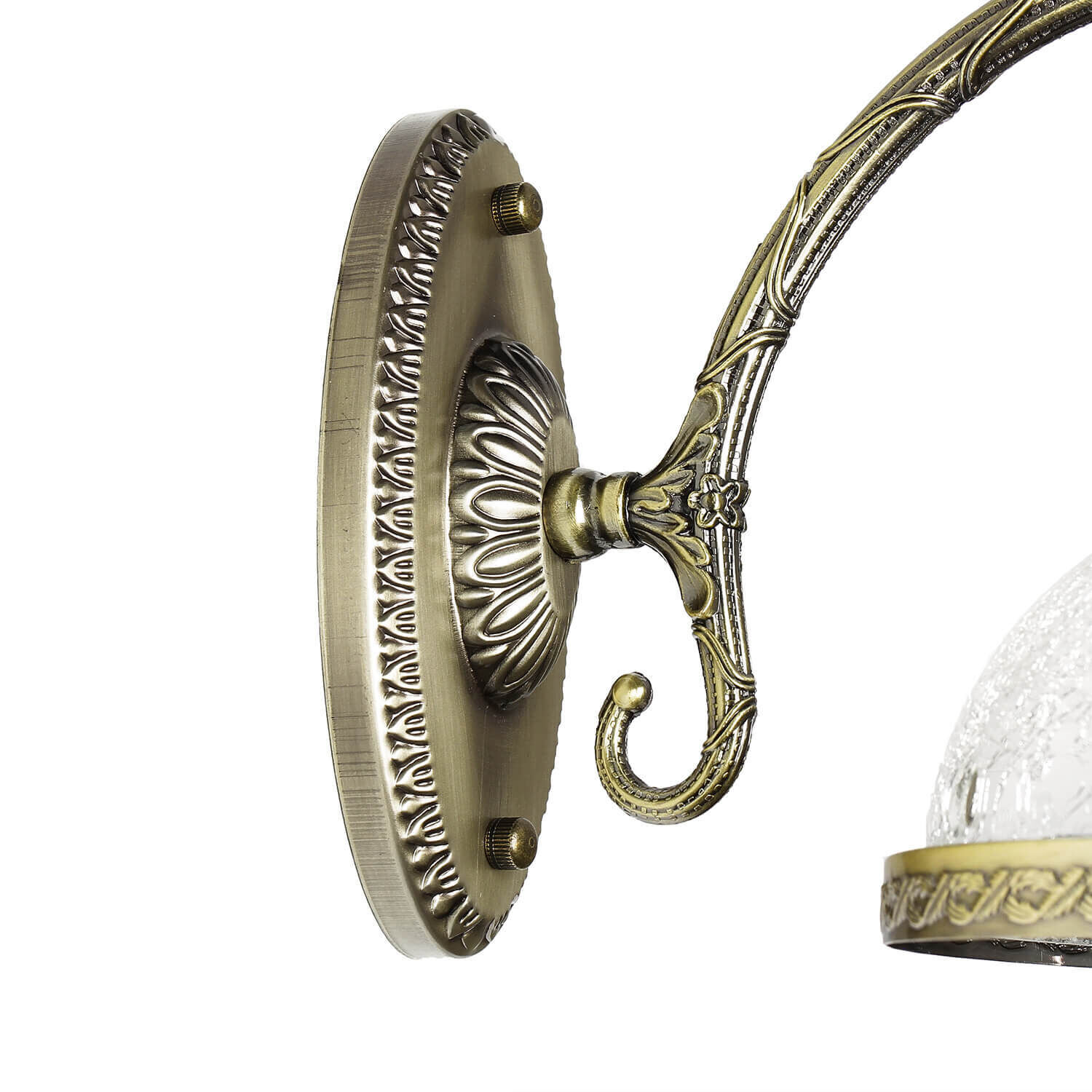 Wandlampe Metall Glas Jugendstil elegant CHARLES Bronze, Rauchrohr, Lampe