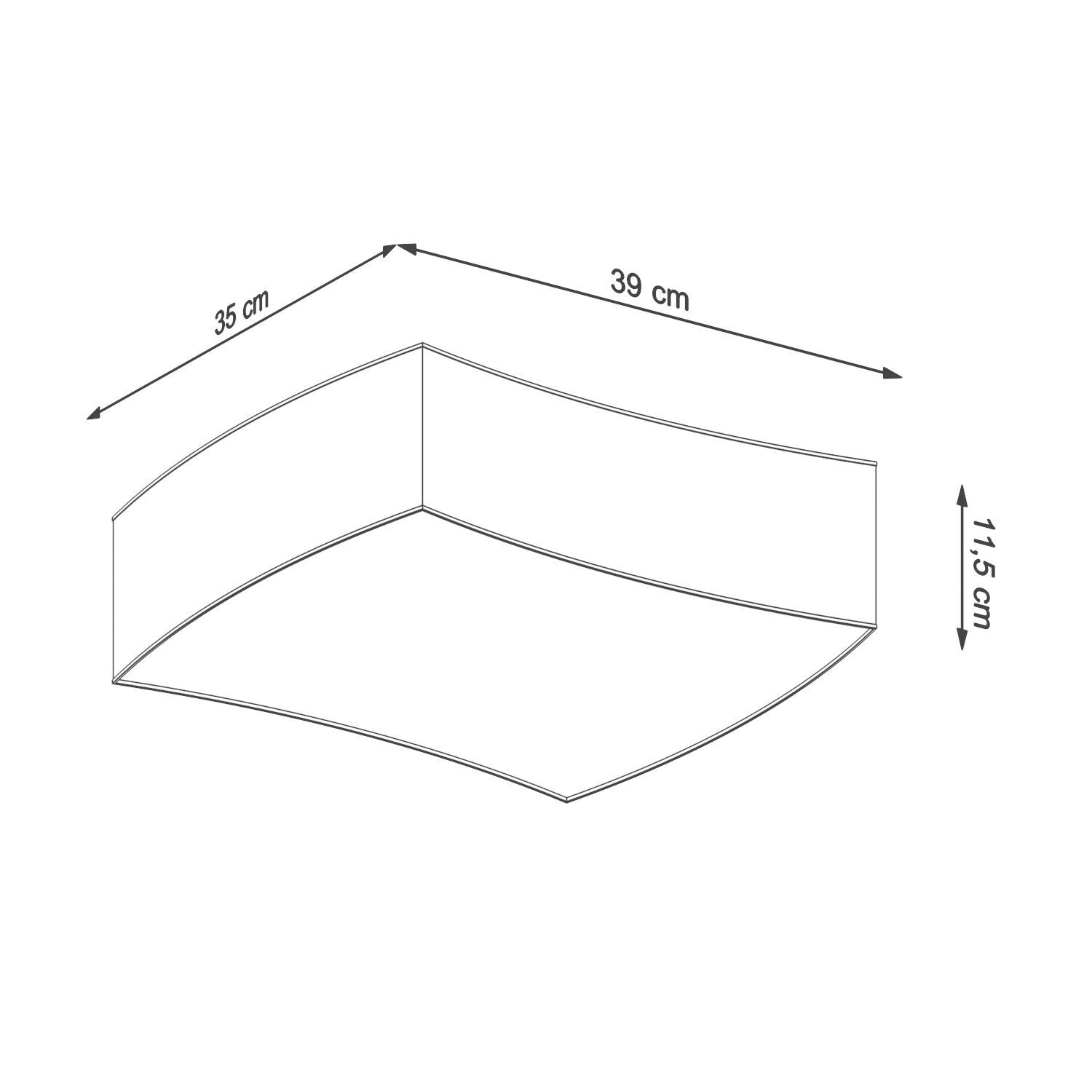 Plafonnier blanc 39 cm de long faible éblouissement 2x E27 BREEL
