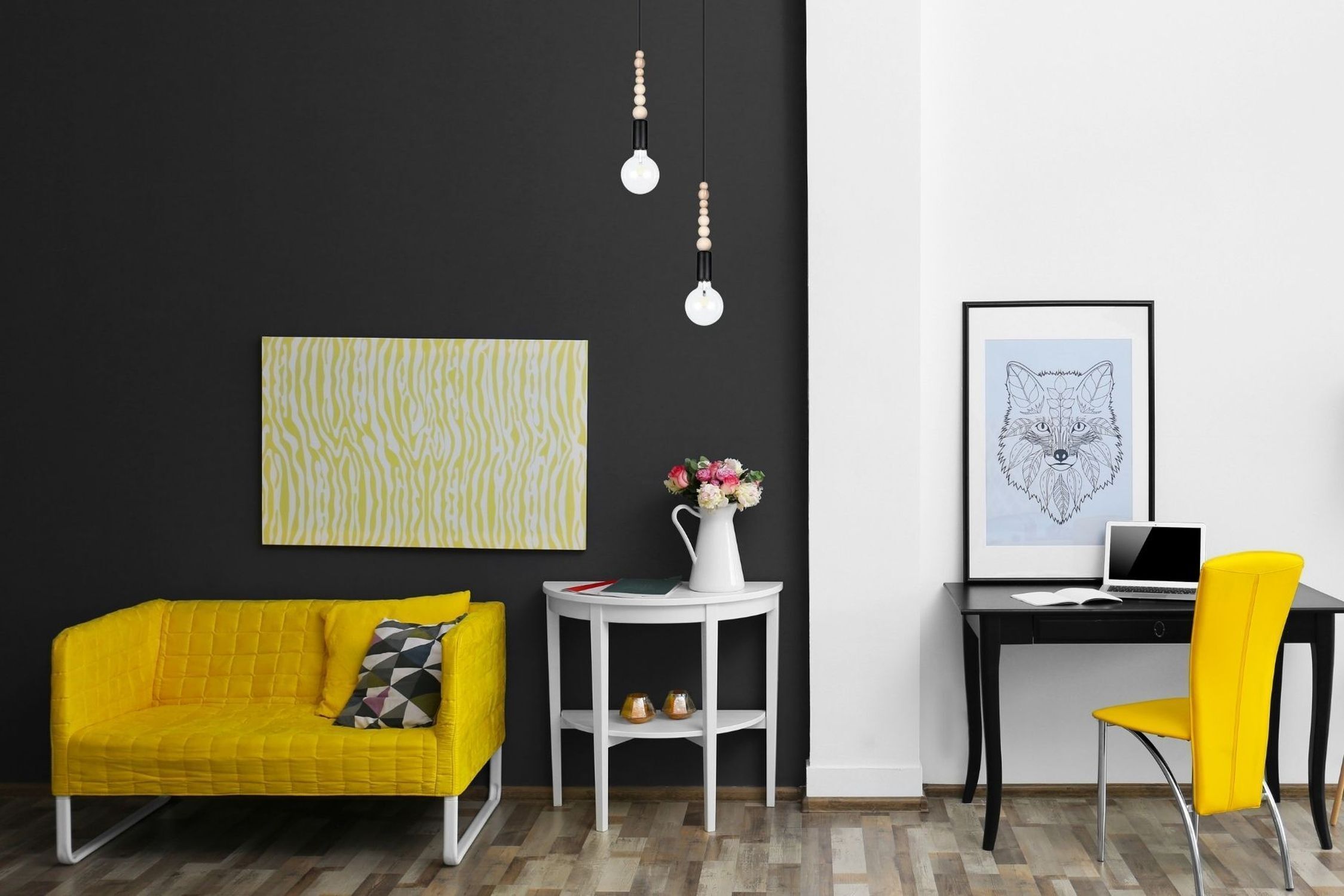 Pendelleuchte Holz Metall Schwarz E27 Ø14 cm wohnlich Innenarchitektur, Tabelle, Wohnzimmer, Dekoration Ihres Zuhauses, Couch