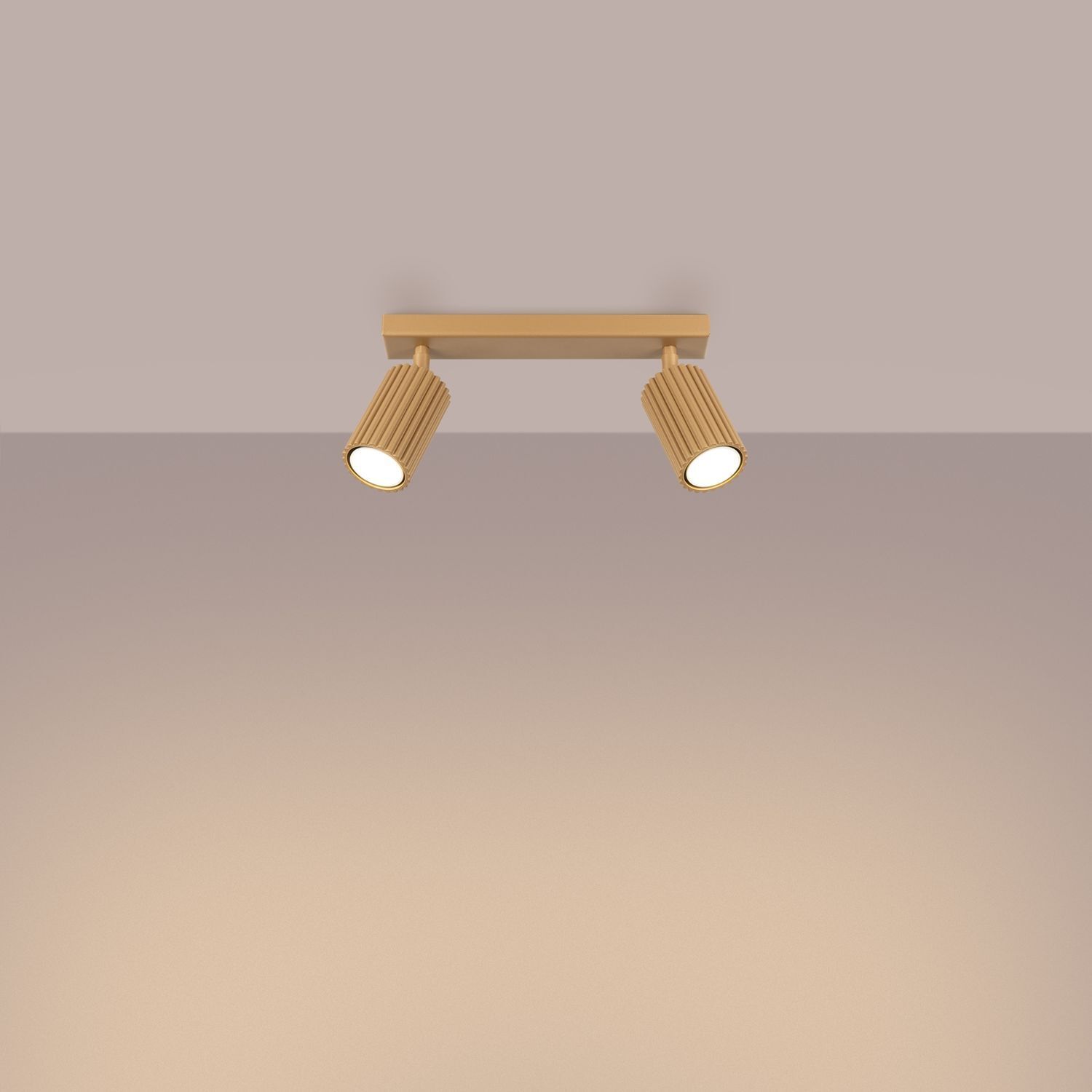 Deckenstrahler in Gold 2-flammig GU10 B: 30 cm schwenkbar