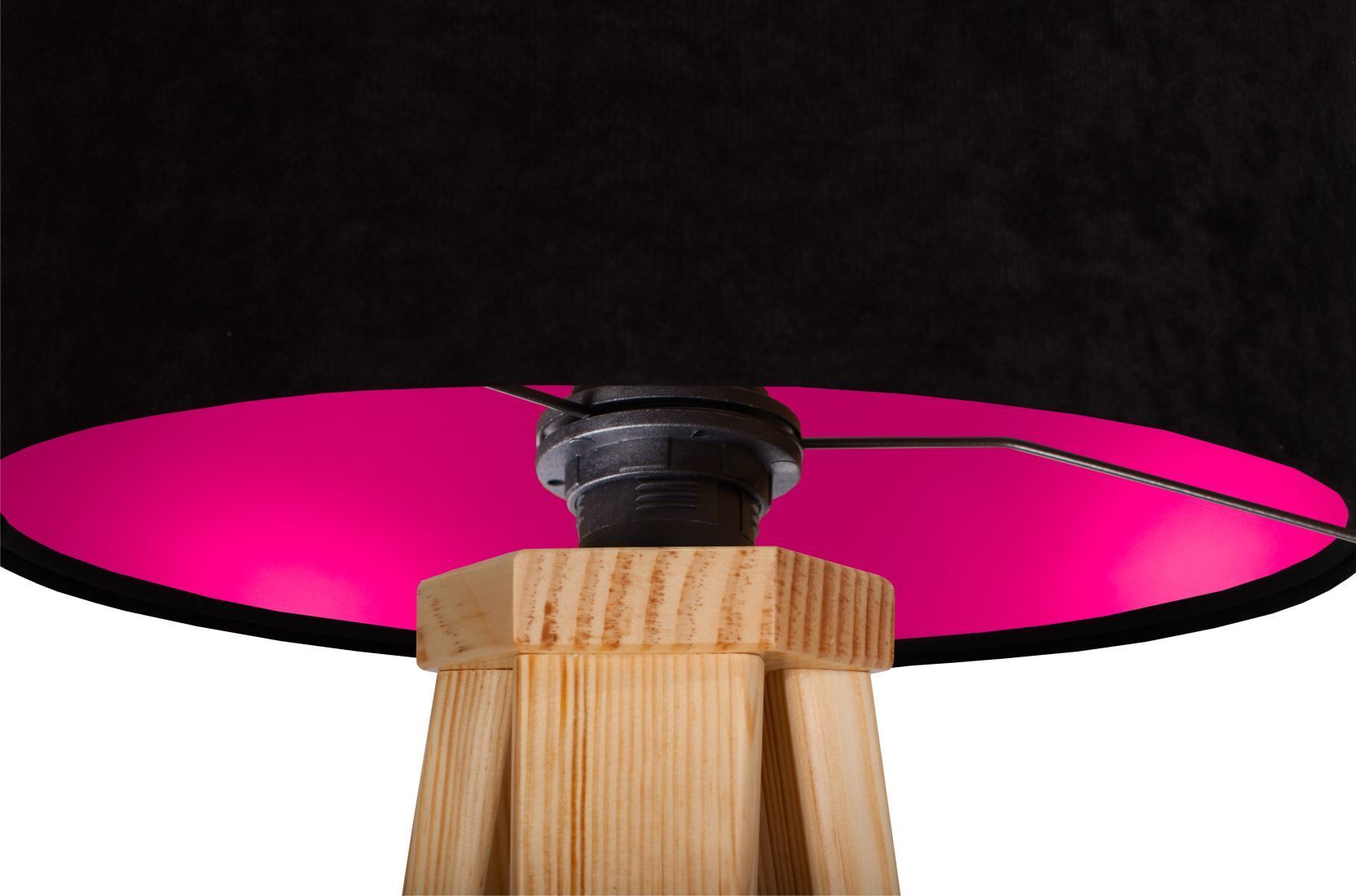 Lampe de table JERRY Noir Rose Rétro Tripode 46cm