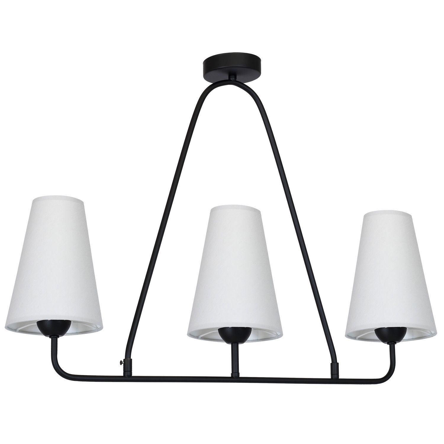 Deckenlampe Grau Schwarz 90 cm breit 3x E27 Lampe, Kronleuchter
