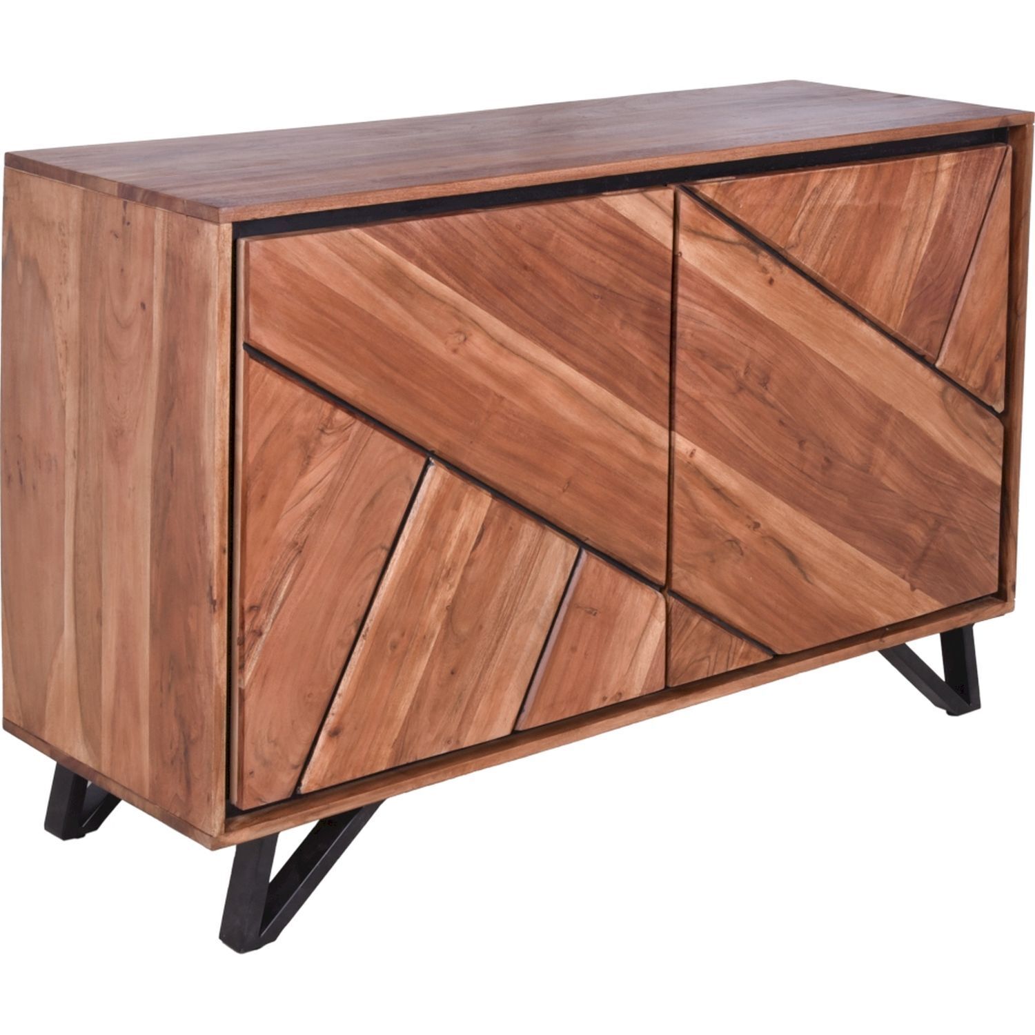 Sideboard bois métal largeur 120cm acacia moderne MONRO