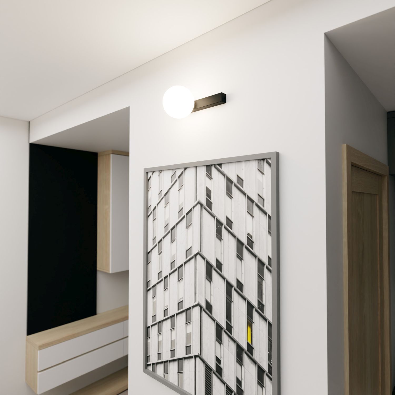 Deckenlampe Schwarz Weiß 30 cm Glas Metall E14 Kugelschirm Drinnen, Innenarchitektur, Gebäude, Alkohol, Wein